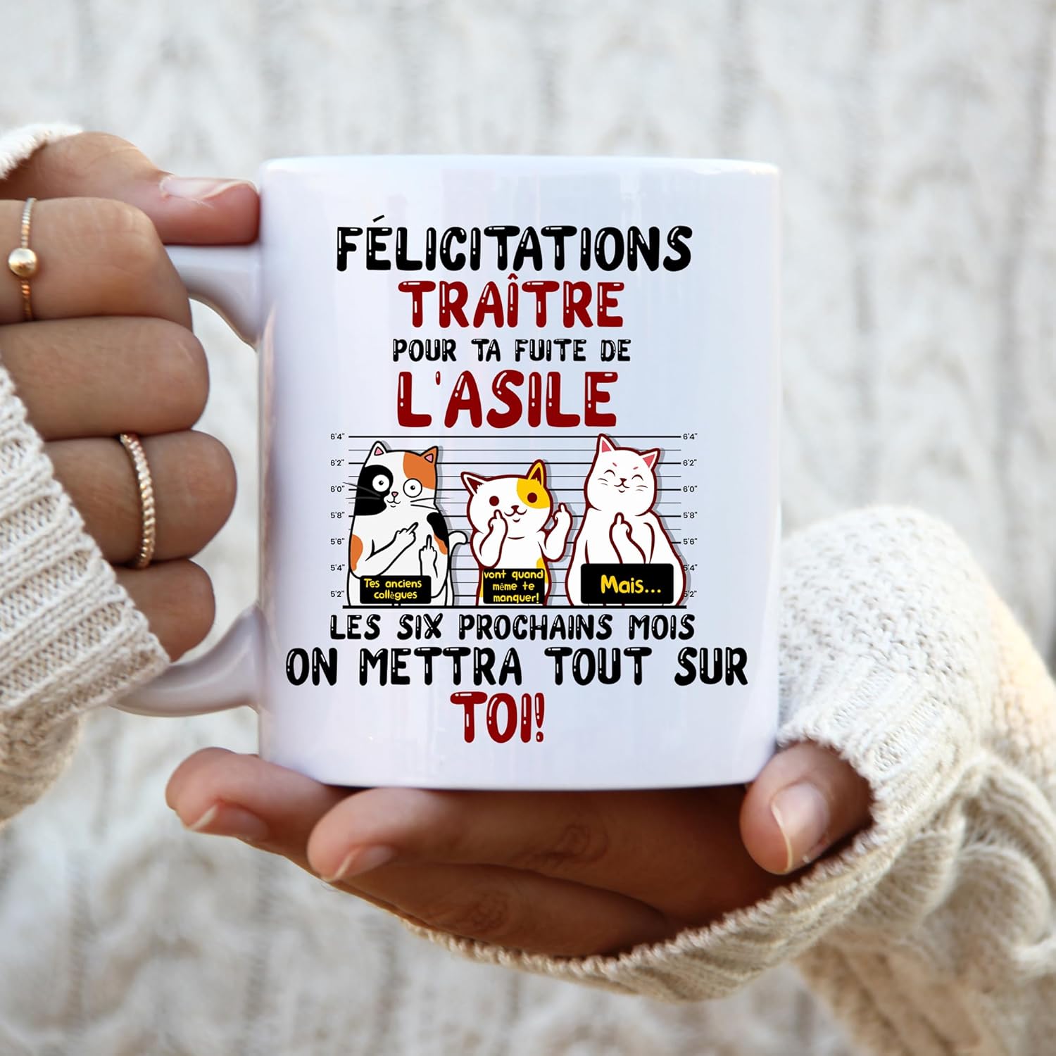 Jungle Mug Caneca da colega | Parabéns Traidor | Presente de saída para homem e mulher | Ideia de humor | Retiro (branco)