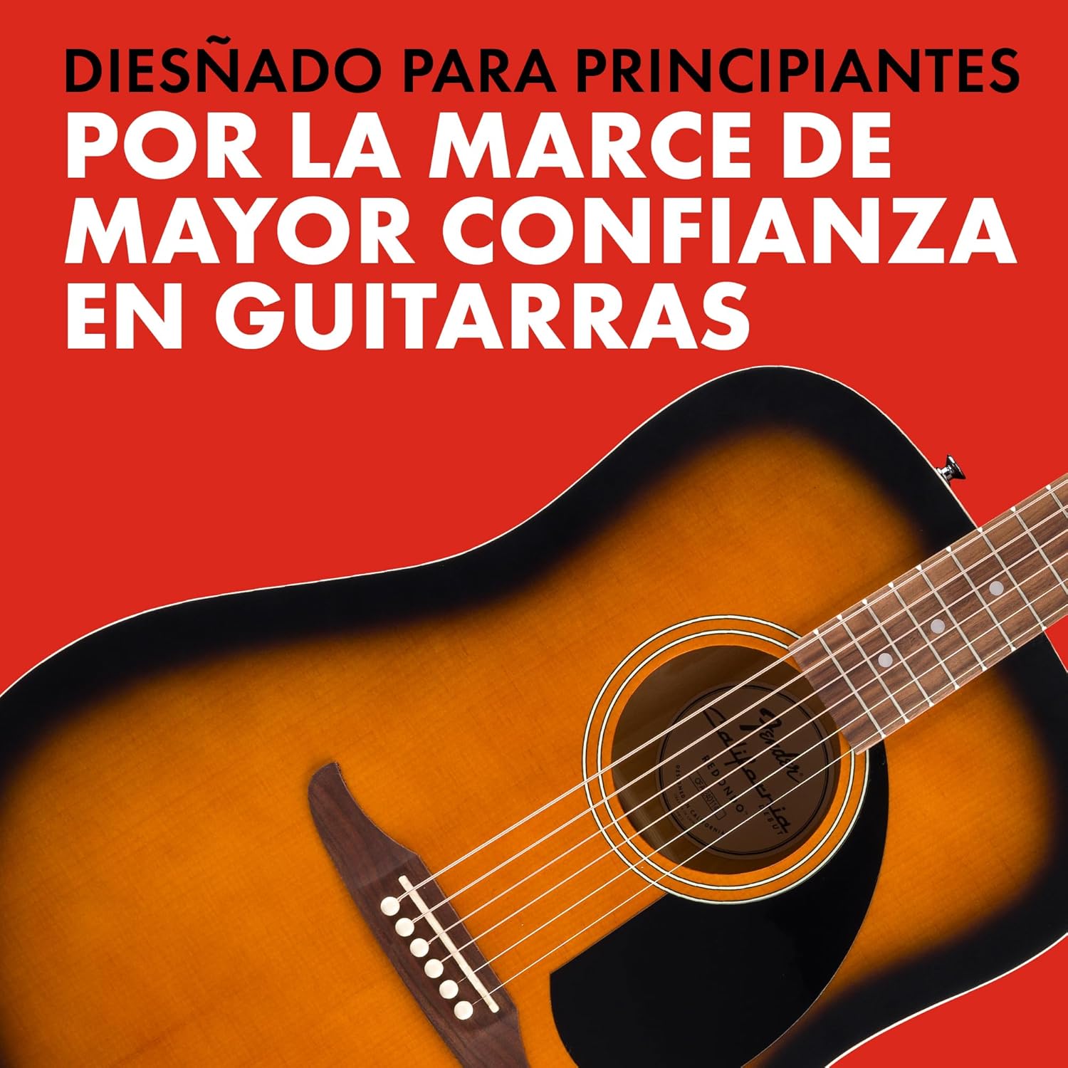 Fender California Debut Redondo Dreadnought Acoustic Guitar, Spruce Top, Black Pickguard, 2-Colour Sunburst