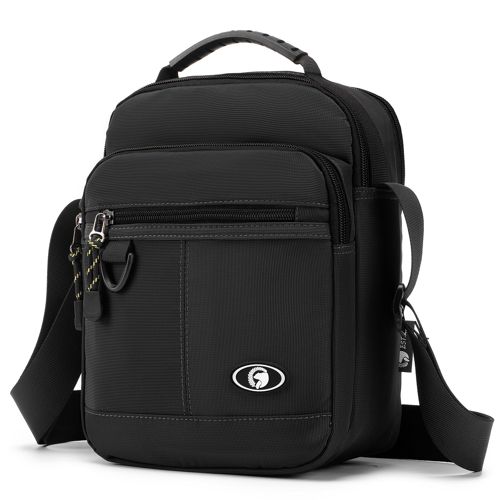 SPAHER Bolsa de tiracolo homem mala de mensageiro homem casual malas de mão nylon impermeável negócio mala cavalheiro malas homem bolsa para iPad Bolsas de couro para homens, Preto, Utilitário