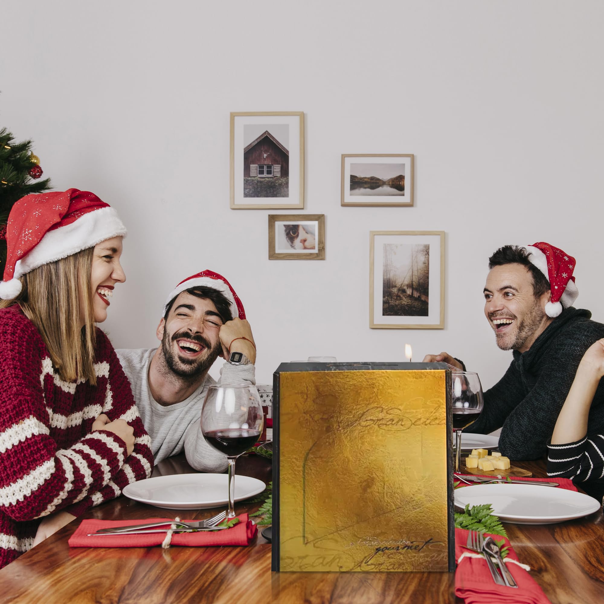 Cesto Gourmet para oferecer M | Perfeita como presente cesta de Natal para empresas, presunto ibérico de isca vinho tempranillo creme de morcela e creme de sobretudo par par PX pack polvones e balões