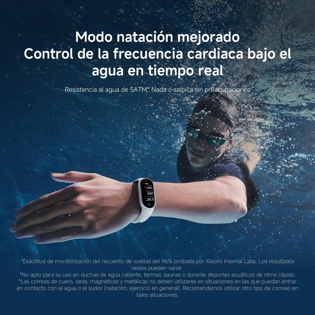 Xiaomi Smartband 10, Pantalla AMOLED de 1,72”, Carga rápida, 150+ Modos Deportivos, Monitorización de Salud y sueño, HyperOS 2.0, Impermeable 5ATM, Brújula
