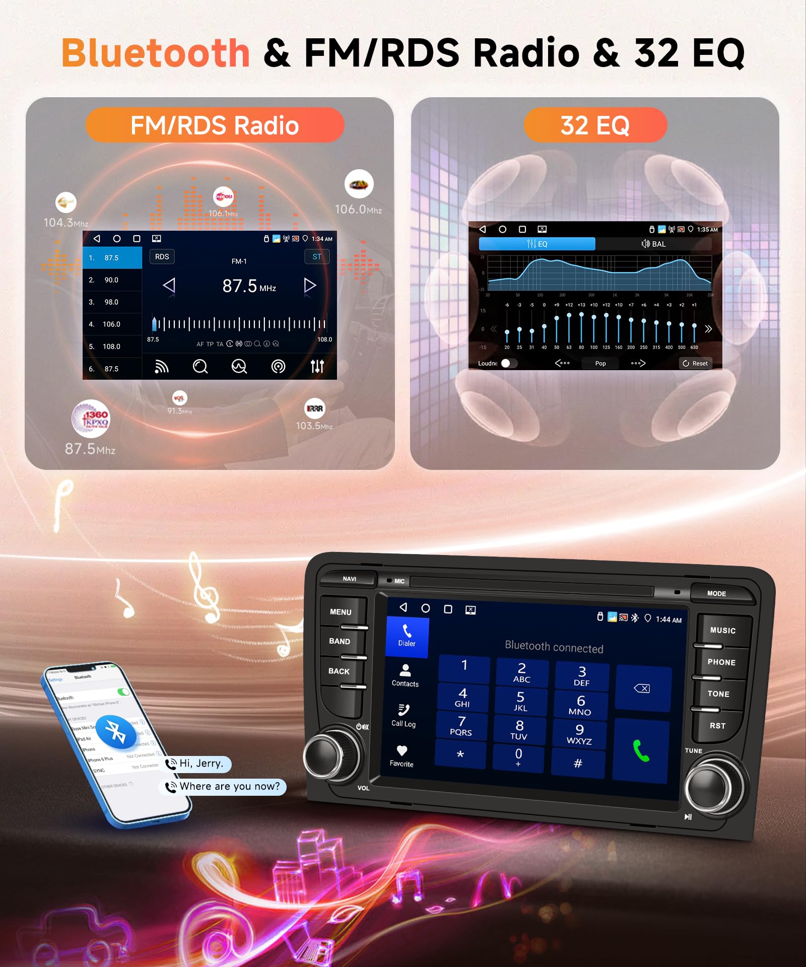 6G+128G 8 Core Wireless Carplay Android Car Radio for Audi A3 8P A3 8P1 S3 RS3 8P RS3 Sportback 7 Inch Car Radio Android Auto GPS Navi WiFi Mirror Link Bluetooth FM/RDS/DSP Rear Camera