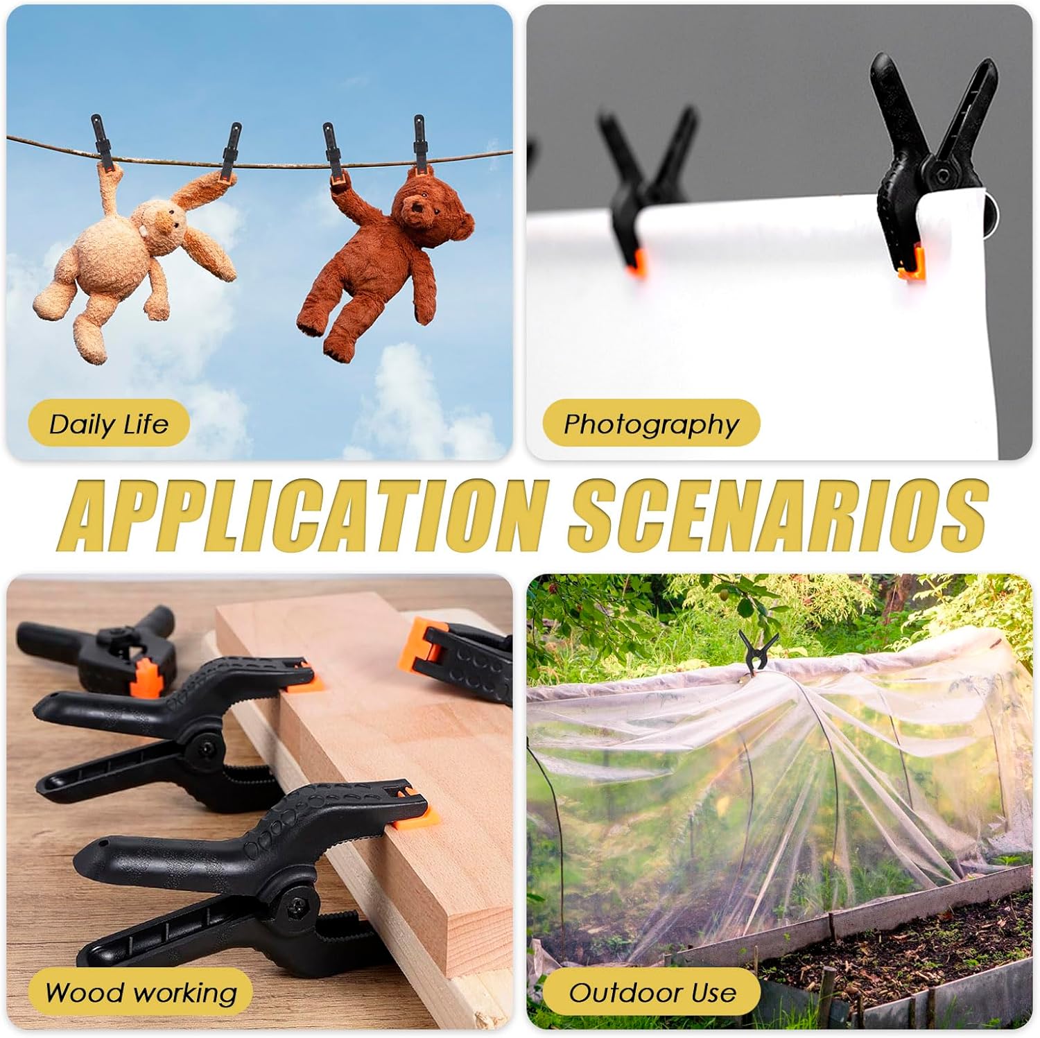 10 Large Nylon Tweezers, Multi-functional Carpentry Clamp, Strong Fixing Accessory, Suitable for Jointing, DIY, Photography and Carpentry