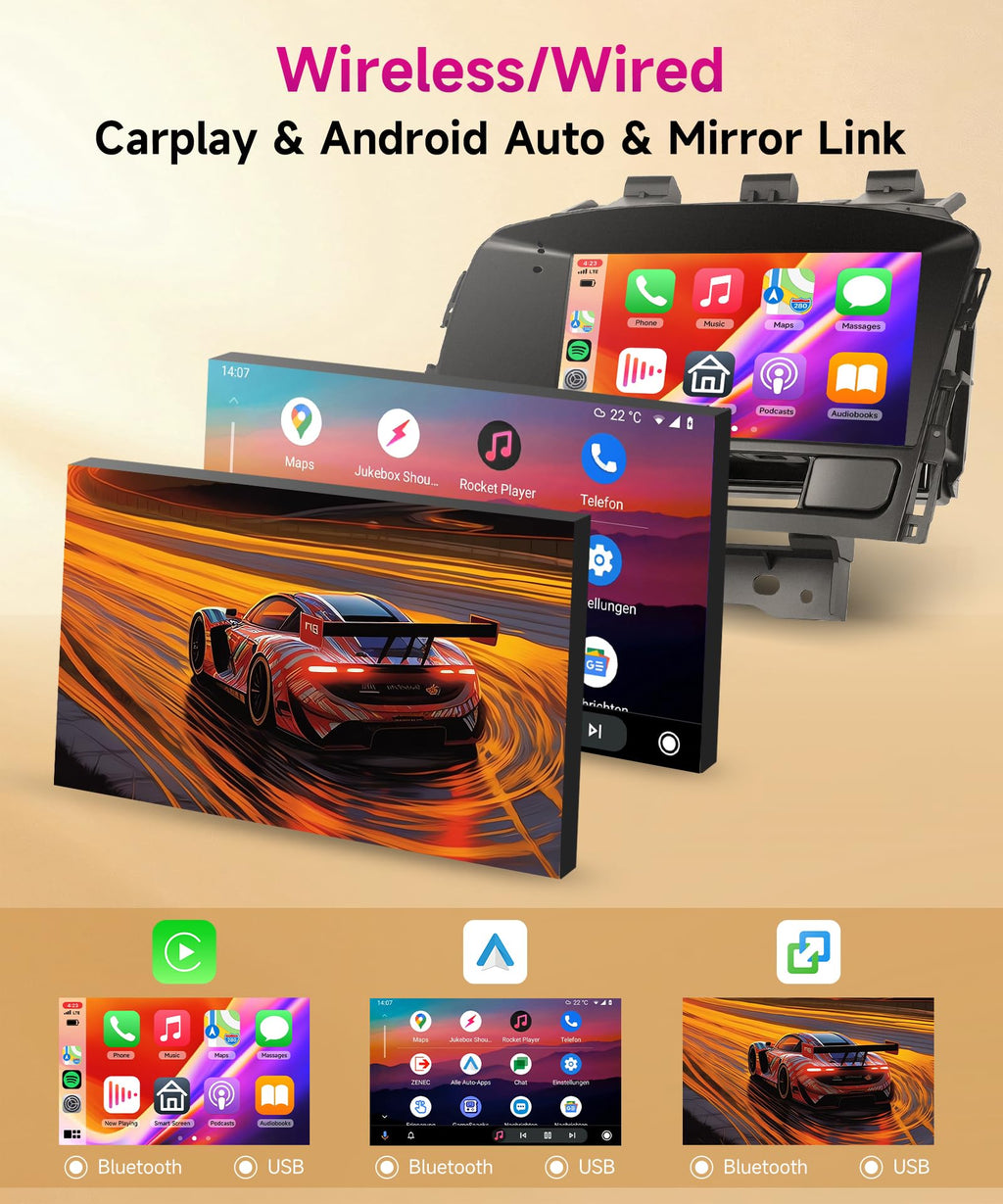 2G+64G Carplay Android Car Radio for Opel Astra J/Buick Excelle GT XT 2010-2014 7 Inch Car Radio 2 Din with Android Auto GPS Navi WiFi Mirror Link Bluetooth FM/RDS EQ/USB/SWC Rear Camera