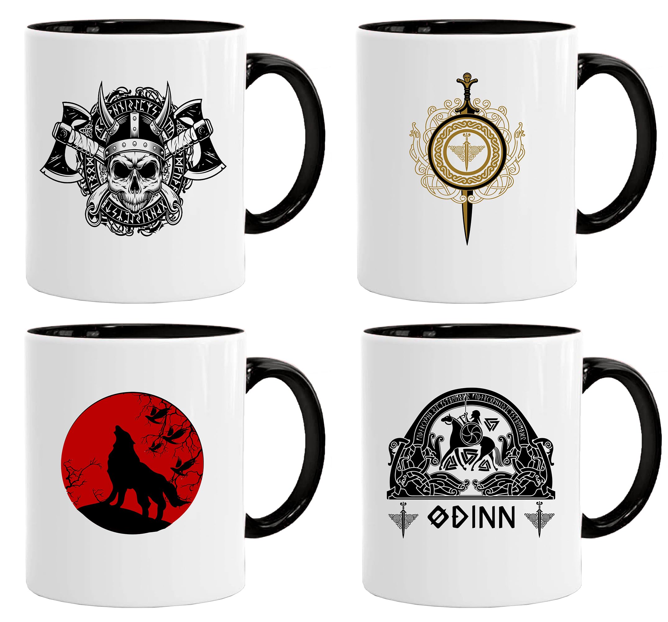 Jungle Mug Caneca Viking nórdica | Caneca de presente para homens idosos, pai, avô, caneca de café, design viking, design de caveira e martelo de Thors (VIKING022)