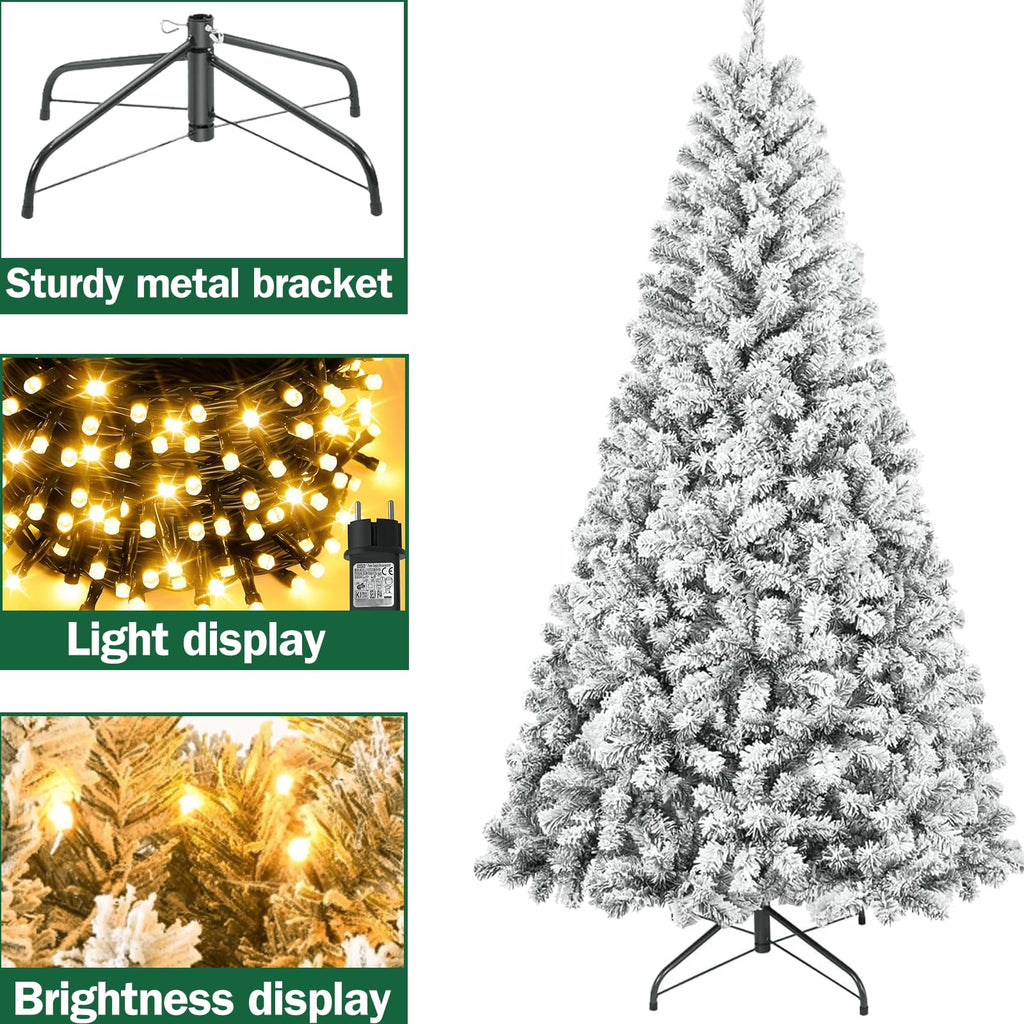 Árbol de Navidad de 180 cm - Abeto artificial robusto - Hojas, ligero y fácil de montar - Árbol de Navidad exuberante con base de metal y 800 piñones decorativos 