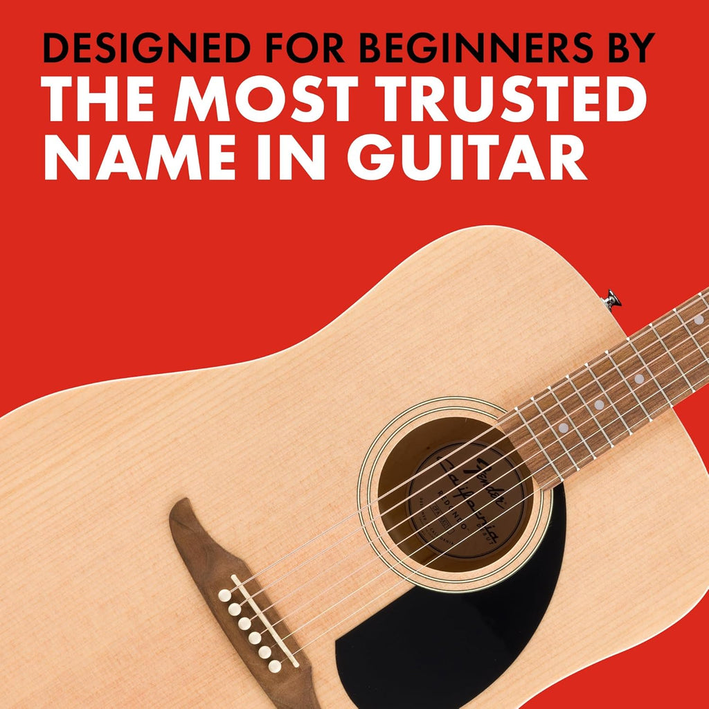 Fender California Debut Redondo Dreadnought Acoustic Guitar, Spruce Top, Black Pickguard, Natural