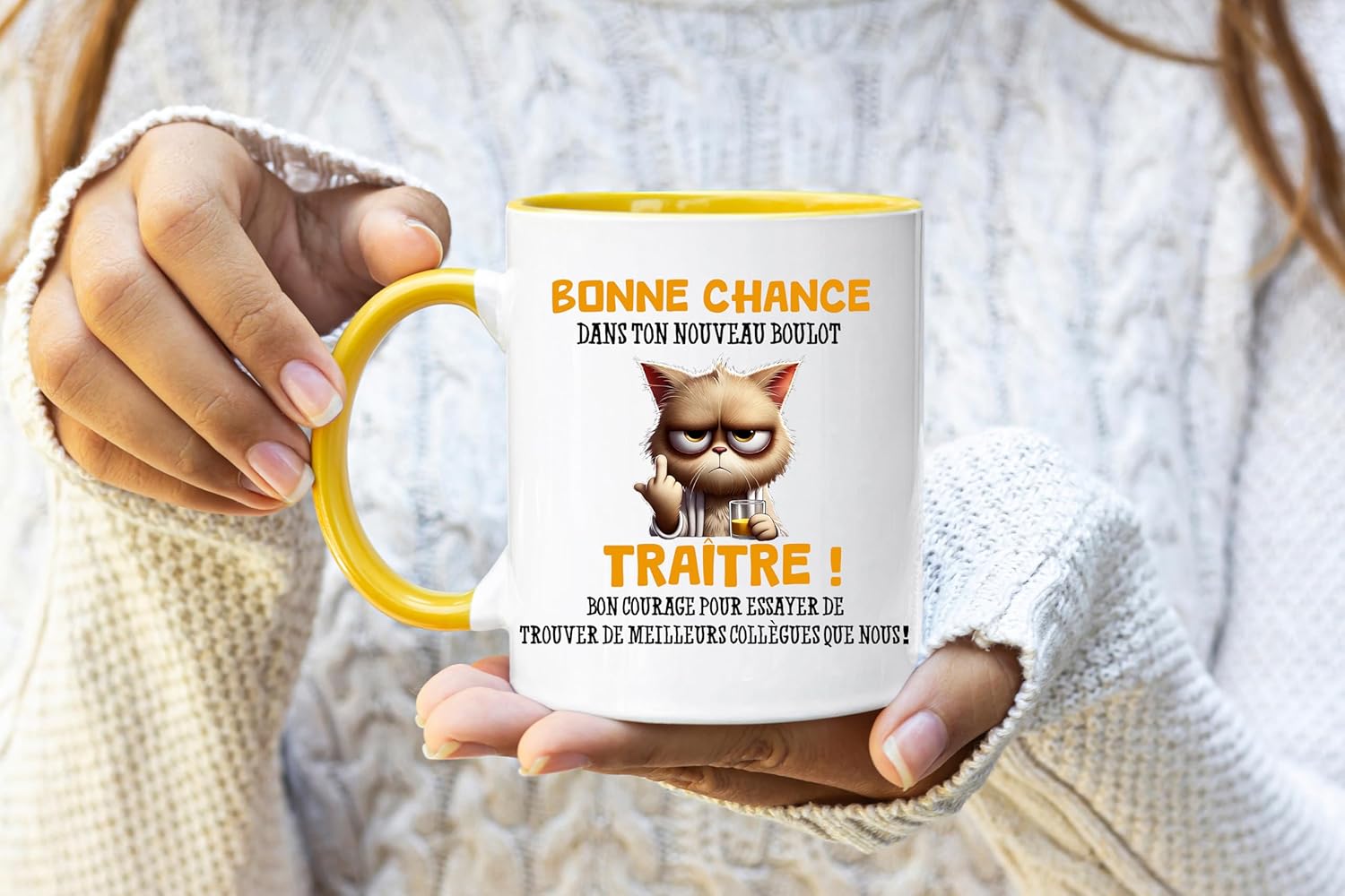 Jungle Mug Caneca do colega | presente divertido de início para colega | Boa sorte traidor! Caneca de humor preta | Caneca de presente para escritório, compatível com máquina de lavar louça e