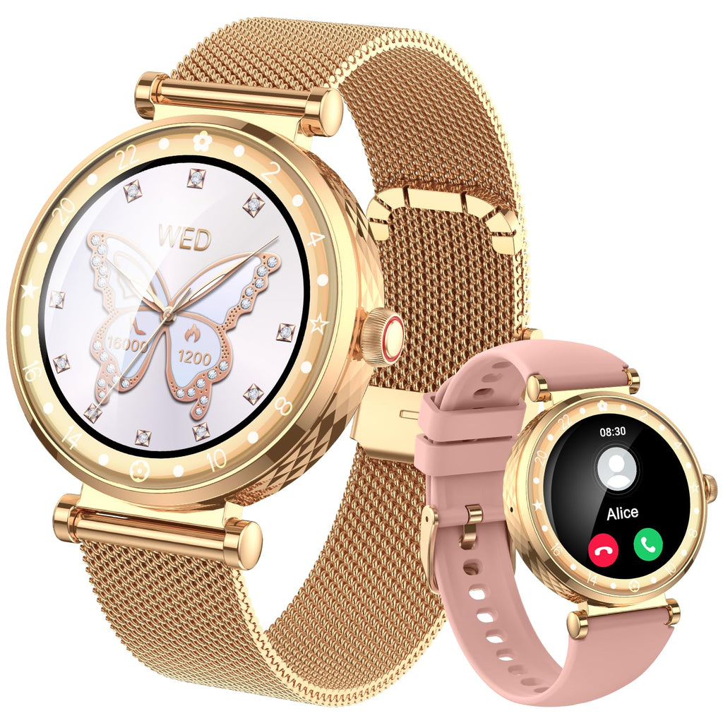 Smart Watch Women, 2025 New Smartwatch Woman with Calls, Smart Watch Menstrual Cycle/Sleep Monitor/SpO2/Pedometer/110+ Sports Modes, IP68 Waterproof Sports Watch for Android iOS