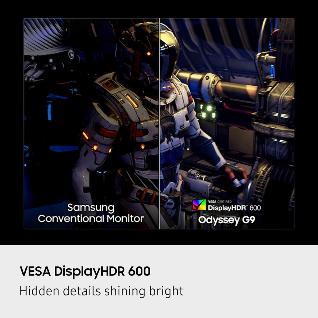 SAMSUNG 49-inch Odyssey G9 (G91F) DQHD, 144Hz, Curved Gaming Monitor, Ultra-Wide 32:9 Screen, DisplayHDR 600, AMD FreeSync™ Premium Pro, Ergonomic Stand, LS49FG910ENXZA, 2025