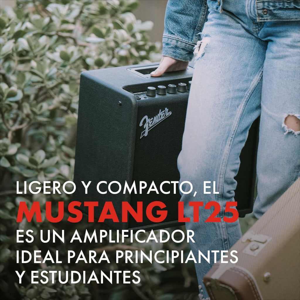 Fender Mustang LT 25, Amplificador Combo para Guitarra Eléctrica, Negro