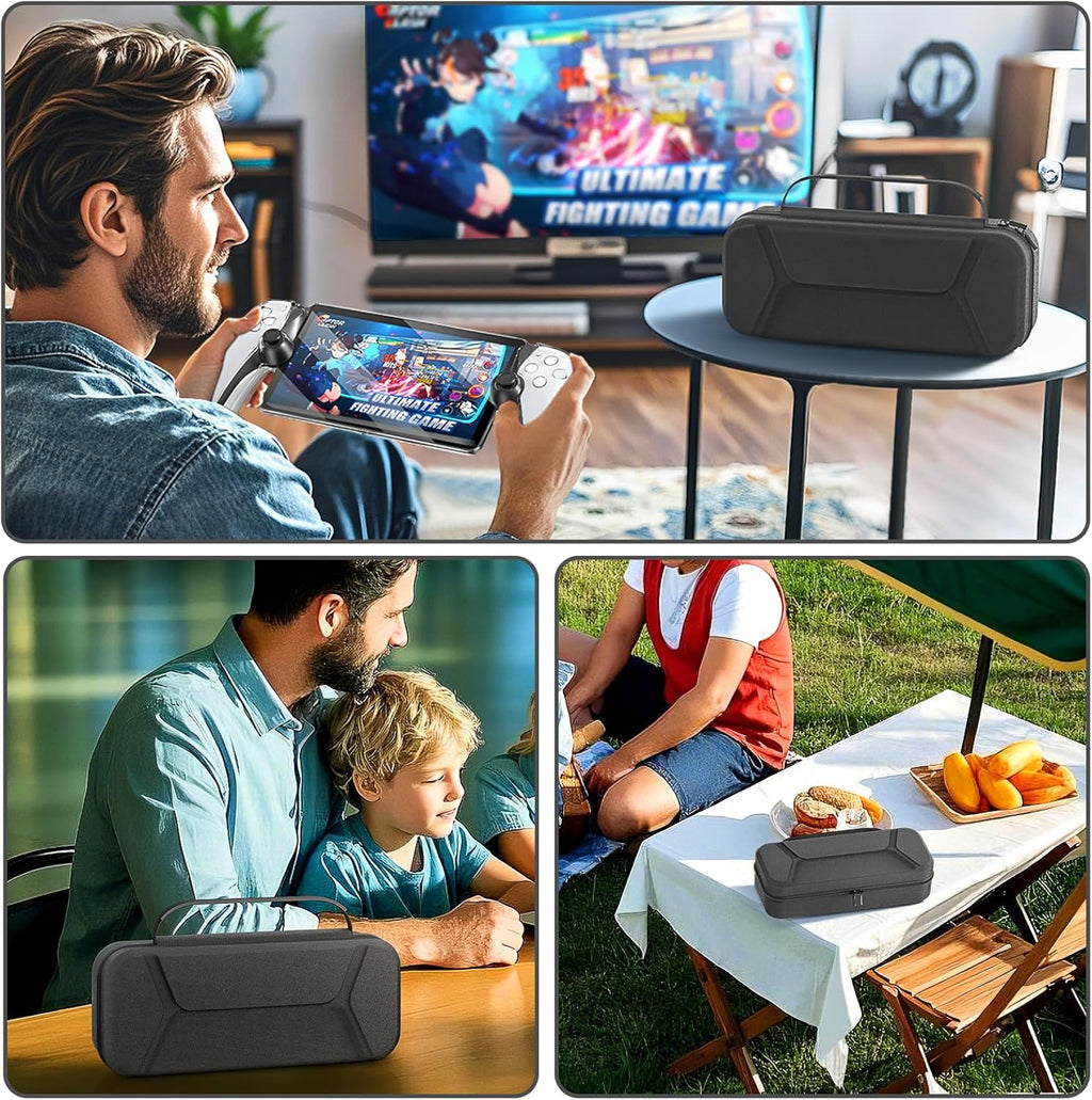 daydayup Funda de Transporte Compatible con PlayStation Portal Remote Player, Funda para PlayStation Portal con Bolsillo con Cremallera, Bolsa de Mano de Juegos para PS Portal (Negro)