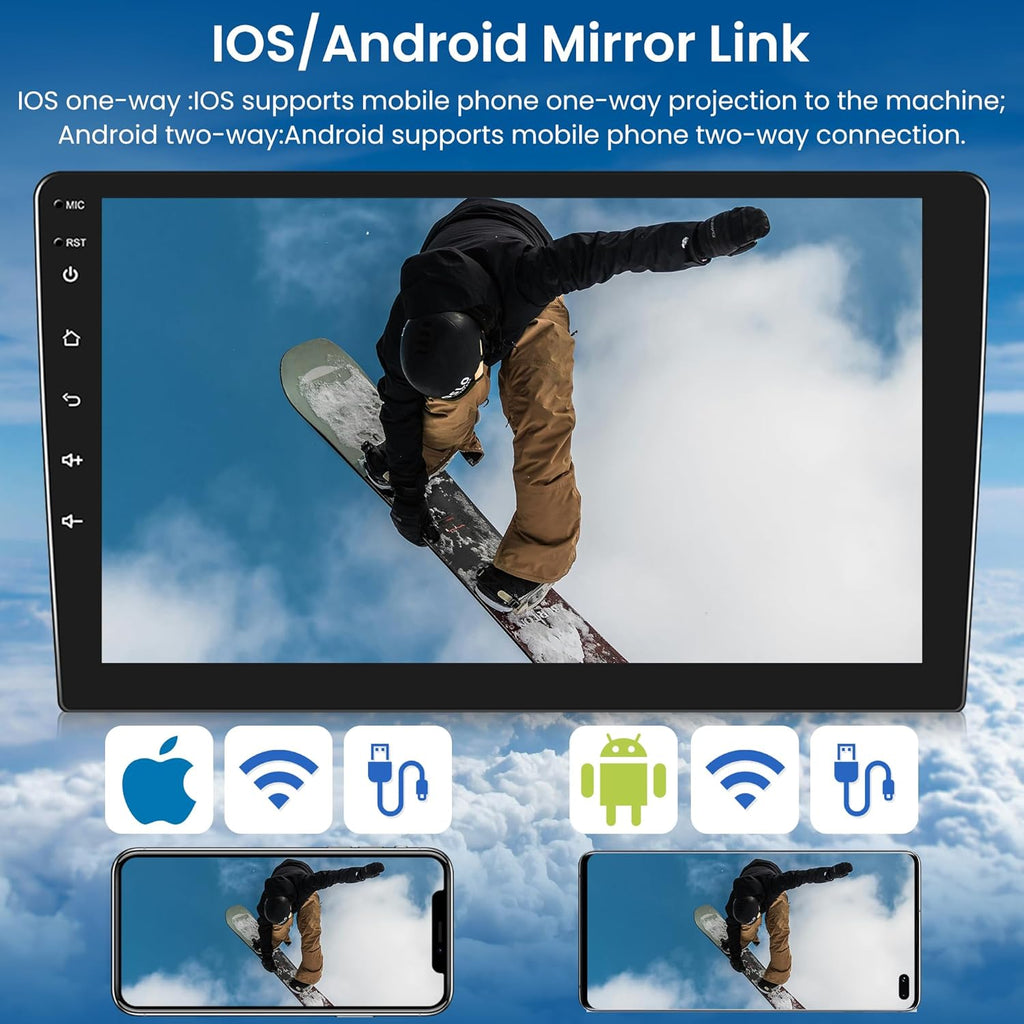 2G+64G Android Car Radio 2 DIN for Mitsubishi ASX 1/Citroen C4/Peugeot 4008 10.1 Inch Car Radio with Apple Carplay Android Auto GPS Navi WiFi Mirror Link Bluetooth FM/RDS/Dab Rear Camera