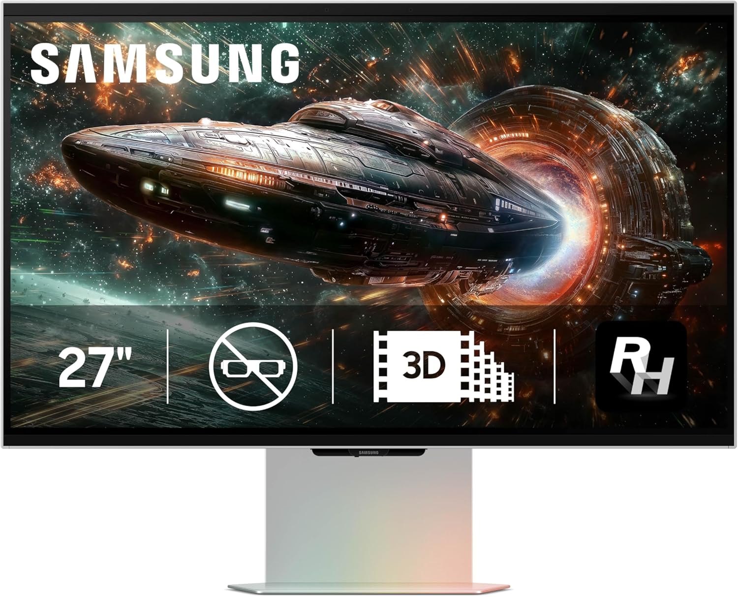 SAMSUNG 27-inch Odyssey 3D G90XF, 4K, 165Hz, Gaming Monitor, 1ms Response Time, AMD FreeSync Premium, Glasses-Free, Ergonomic Stand, LS27FG900XNXZA, 2025