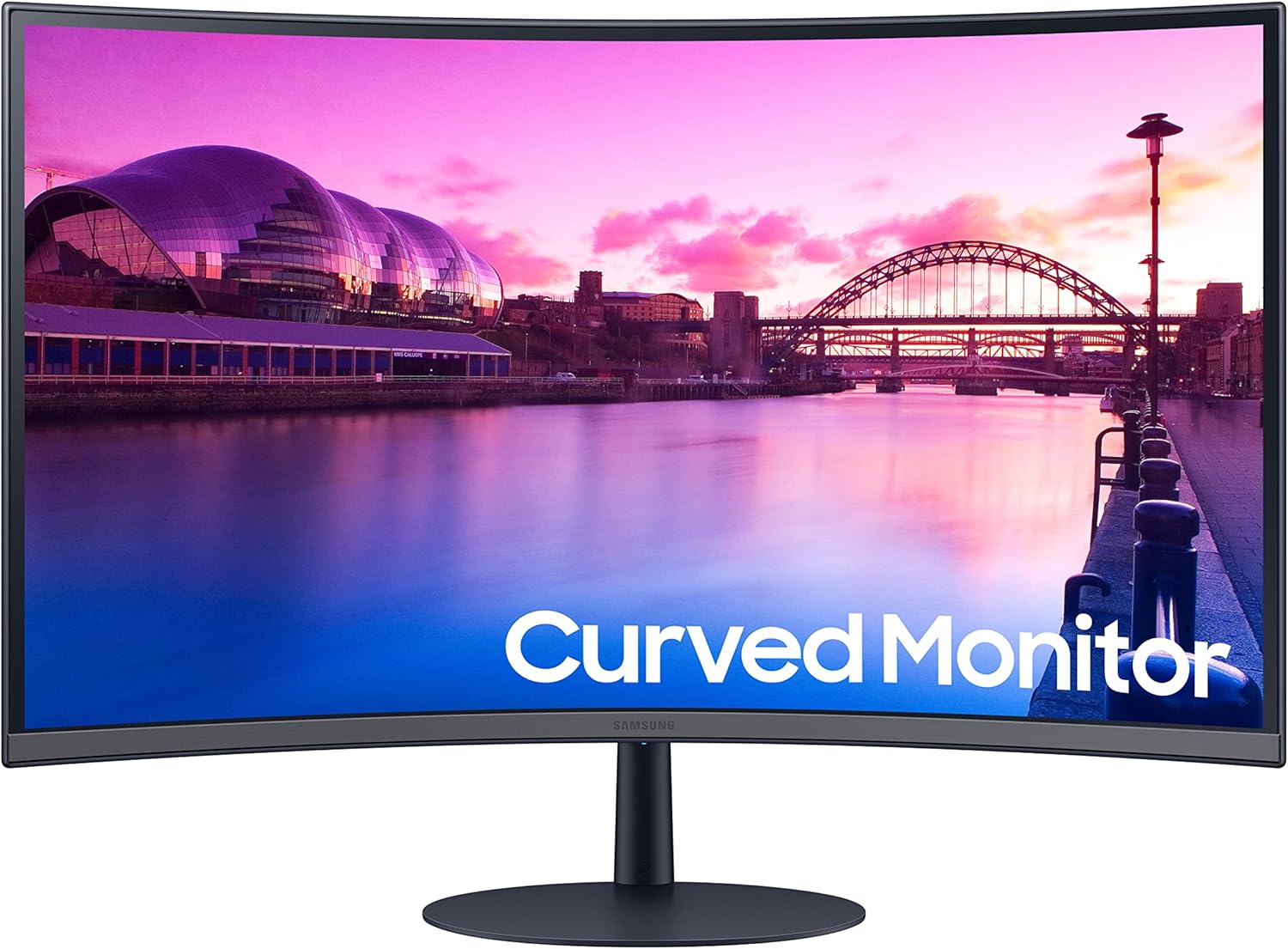 SAMSUNG 32-Inch S39C Series FHD Curved Gaming Monitor, 75Hz, AMD FreeSync, Game Mode, Advanced Eye Comfort, Frameless Display, Built in Speakers, Slim Metal Stand, LS32C392EANXGO, Black