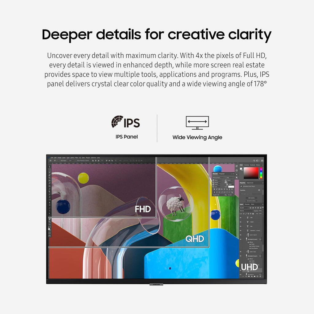 Samsung 27-Inch ViewFinity S80PB Series UHD Computer Monitor, DCI-P3 98%, VESA DisplayHDR 400, IPS Panel, Matte Display, USB-C, PIP/PBP, Intelligent Eye Care, LS27B804PXNXGO