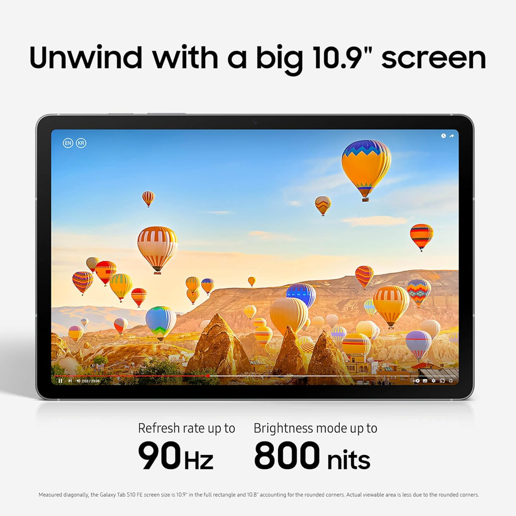 Samsung Galaxy Tab S10 FE 256GB WiFi Android Tablet, Large Display, Long Battery Life, Exynos 1580 Processor, IP68 Water-Resistant, 90 Hz Refresh, S Pen for Note-Taking, US Version, Blue