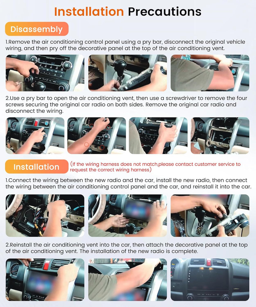 6G+128G 8 Core Inalámbrico Carplay Android Radio Coche para Honda CRV CR-V 3 2007-2011 9 Pulgadas Touchscreen Radio Coche Android Auto GPS Navi WiFi Mirror Link Bluetooth FM/RDS/DSP/SWC Cámara Trasera