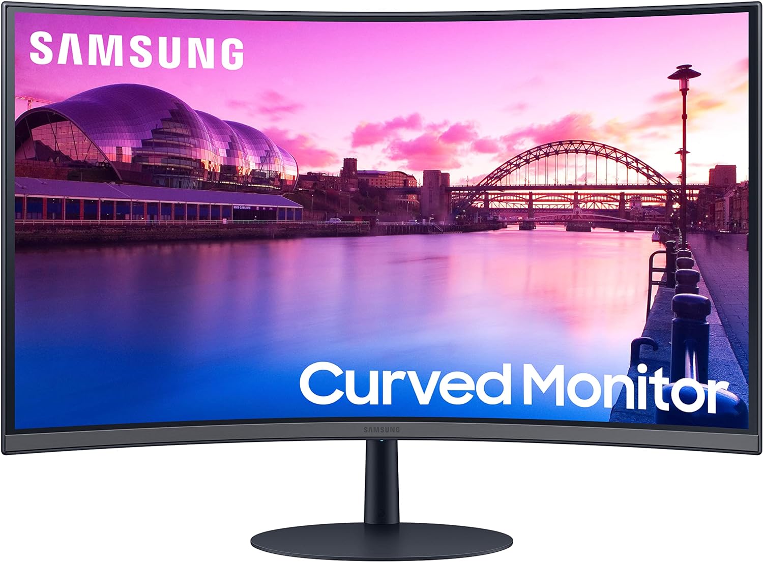 SAMSUNG 32-Inch S39C Series FHD Curved Gaming Monitor, 75Hz, AMD FreeSync, Game Mode, Advanced Eye Comfort, Frameless Display, Built in Speakers, Slim Metal Stand, LS32C392EANXGO, Black