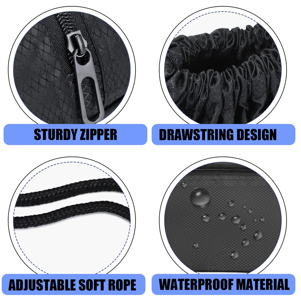 Jsdoin Waterproof Drawstring Bag for Gym, Sports Drawstring Backpack, Sports Bag, Zipper, School, Beach, Holiday, Swimming, Travel