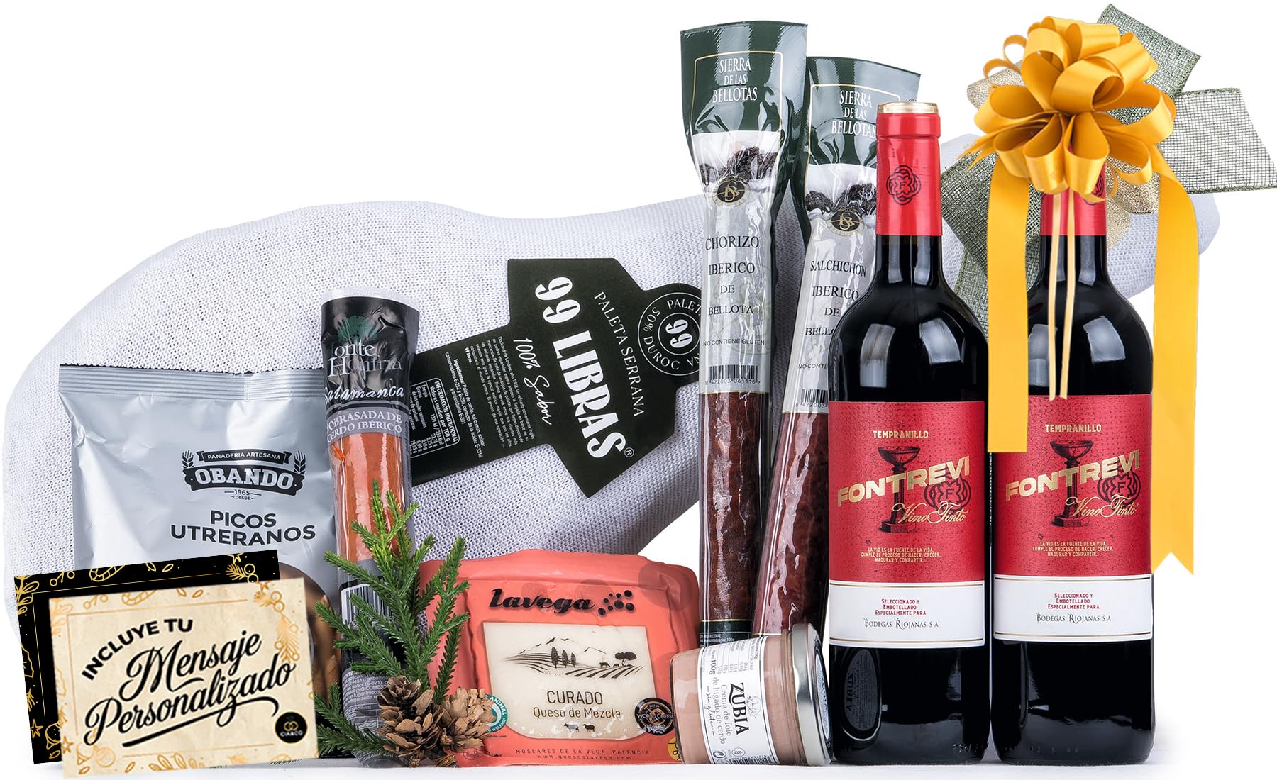 Christmas Basket with Gourmet Ham 2025 (Lot 400) · With Serrana Palette, Red Wines, Selected Iberian Wines and Cured Cheese · Includes Customizable Card · Ideal Corporate, Family or Personal Gift