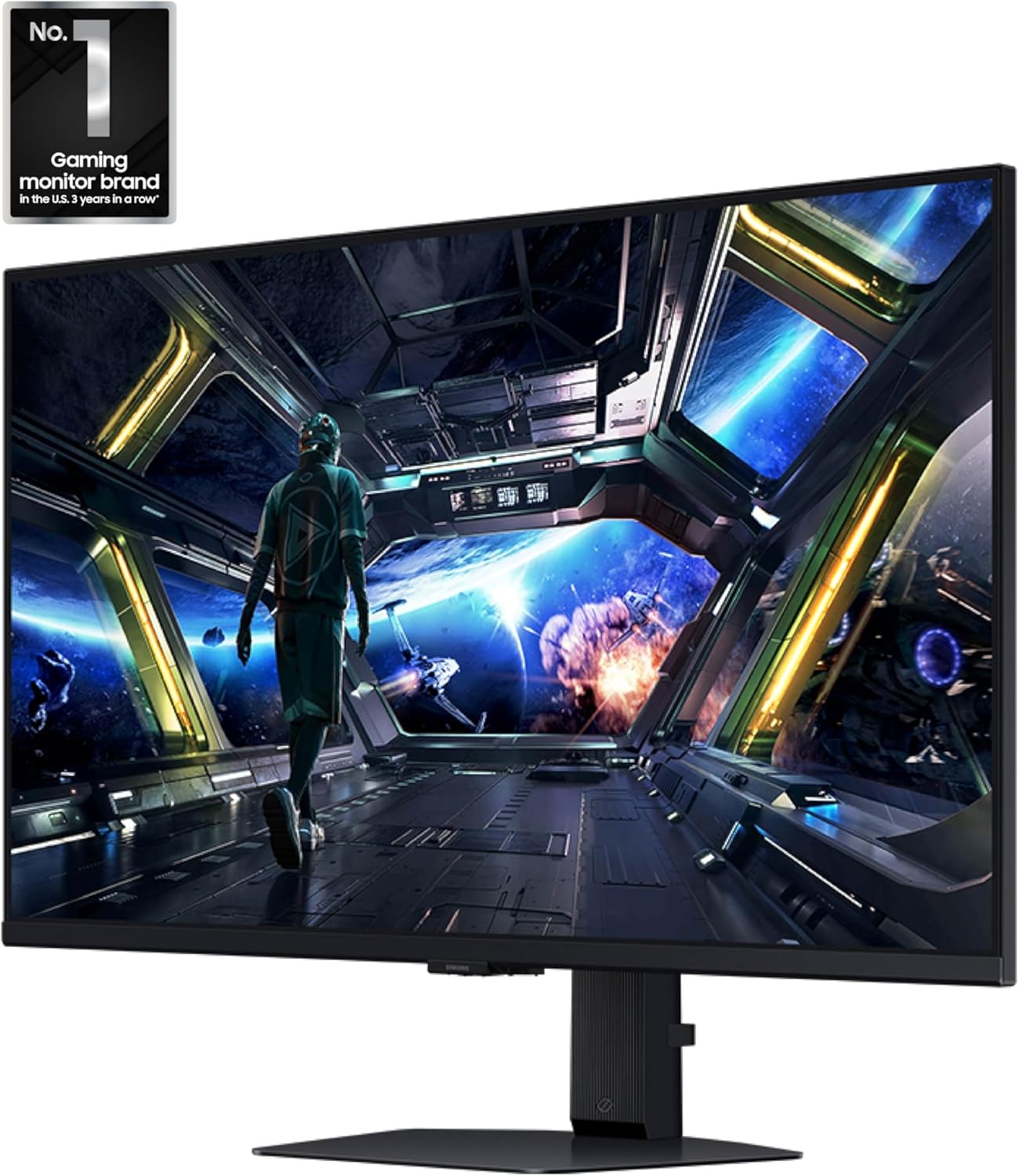 Samsung 27” Odyssey G7 (G70D) 4K UHD IPS 144Hz 1ms(GtG) Smart Gaming Monitor, G-Sync Compatible, AMD Freesync Premium, Vivid Colors, Adjustable Stand, Black Equalizer, LS27DG702ENXZA
