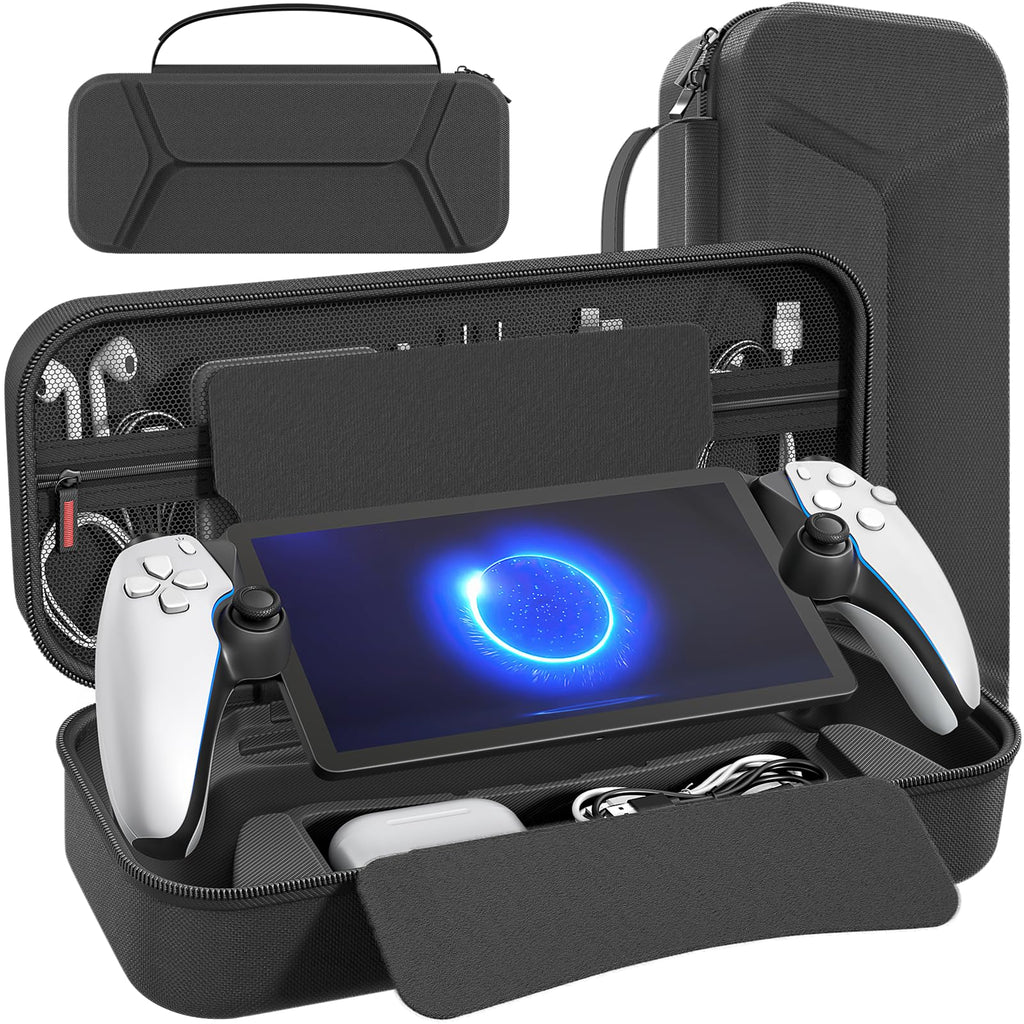 daydayup Funda de Transporte Compatible con PlayStation Portal Remote Player, Funda para PlayStation Portal con Bolsillo con Cremallera, Bolsa de Mano de Juegos para PS Portal (Negro)