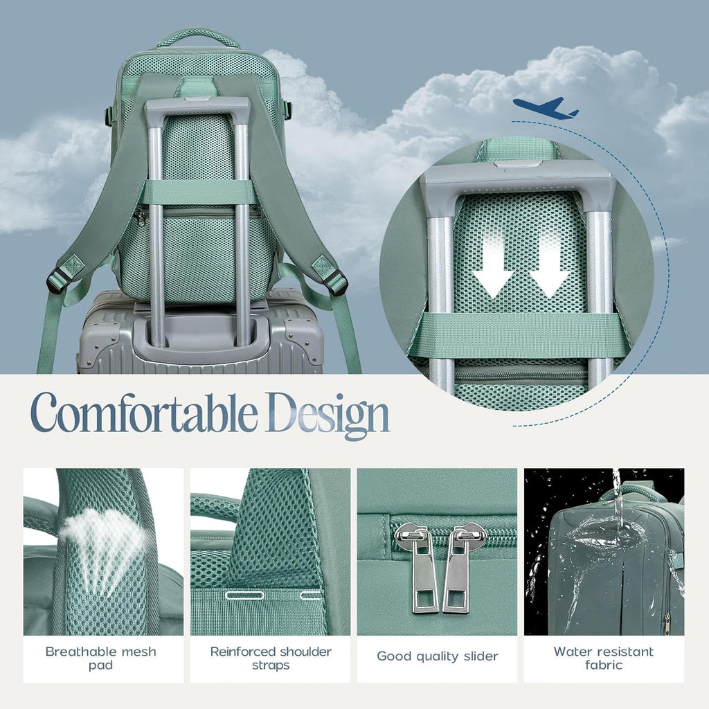 Mochila Viaje Cabina Avion para Ryanair Maleta Bolsas de Cabina con Organizador de Equipaje 3 Sets Mochila de Viaje Equipaje de Mano para Mujer Hombre 20L