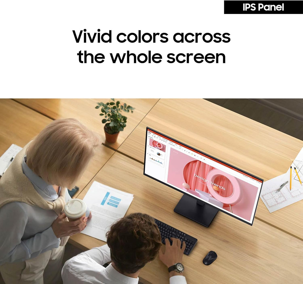 Samsung 24" (S30GD) Essential Monitor with IPS Panel and Tilt Only Stand, 100Hz Refresh Rate, Ergonomic Design, Advanced Eye Care, Game Mode, LS24D304GANXZA