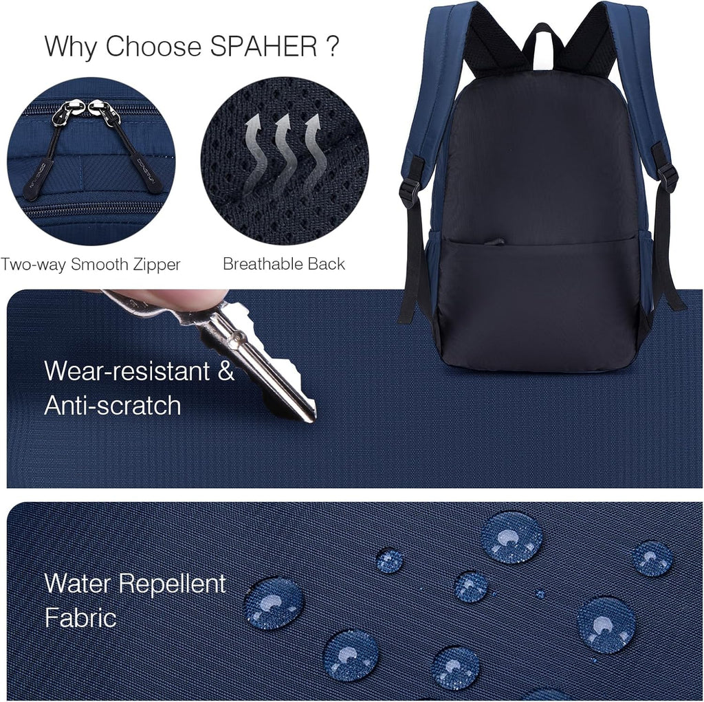 SPAHER 40 x 30 x 15 Mochila de viagem cabine avion ar Europa Wizzair mochila cabine 20 l impermeável mala cabine British Airways mochila viagem computador portátil 15,6 polegadas para homem e mulher