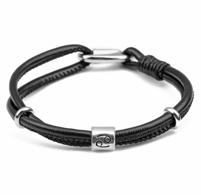Pulseira Zodíaco de Couro