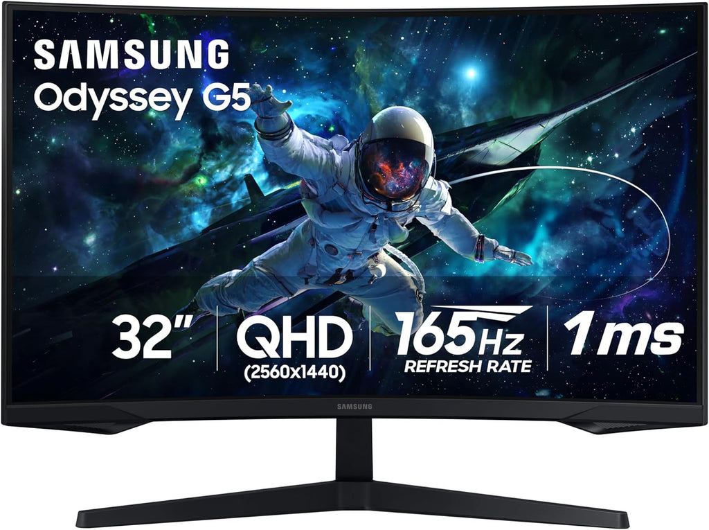Samsung 27-Inch Odyssey G55C Series QHD 1000R Curved Gaming Monitor, 1ms(MPRT), HDR10, 165Hz, AMD Radeon FreeSync, Eye Care, LS27CG552ENXZA