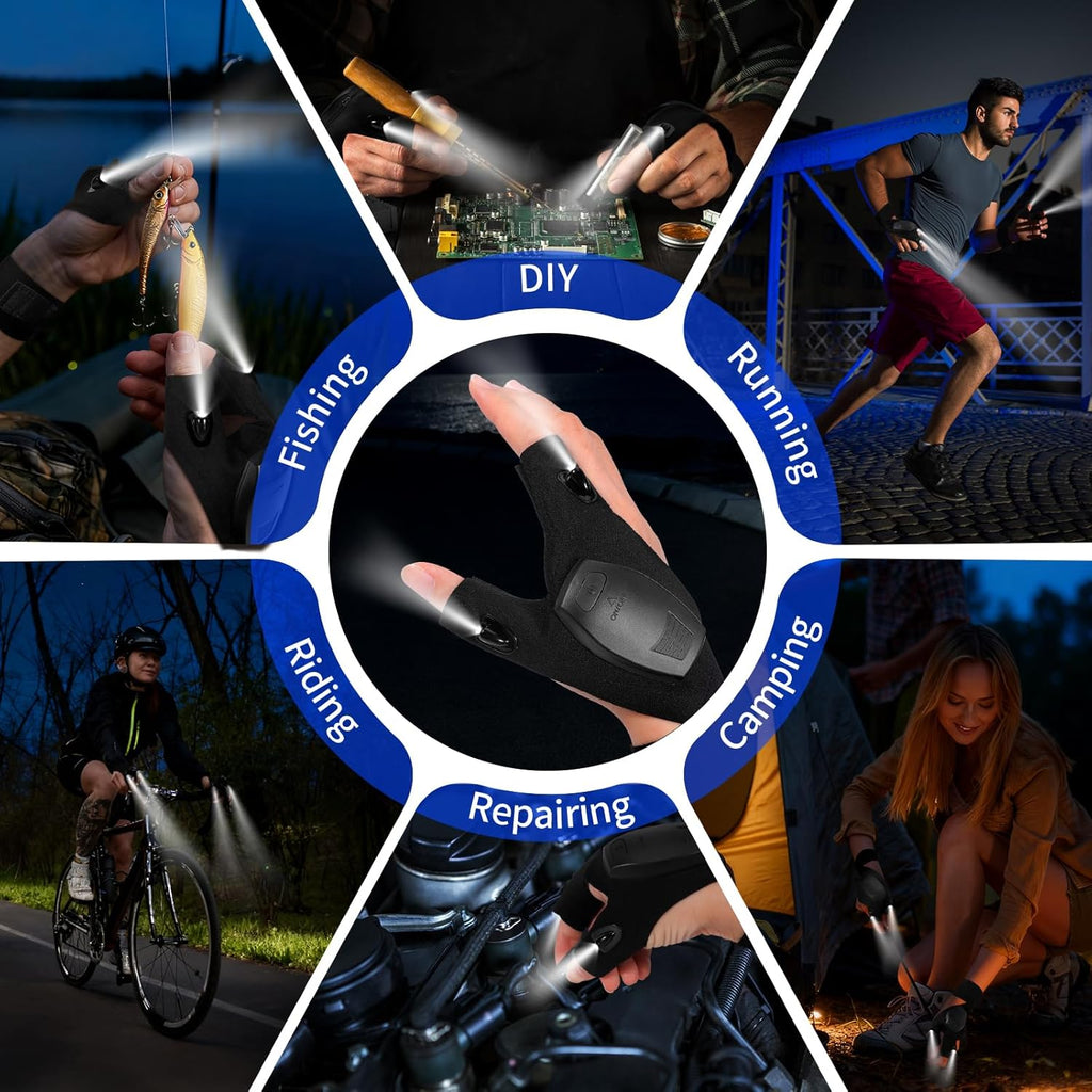 1 Pair of LED Flashlights, Gifts for Men, Fishing Gloves, Gifts for Men, Birthday Gifts Gadgets for Men, Gifts for Dad, Advent Calendar