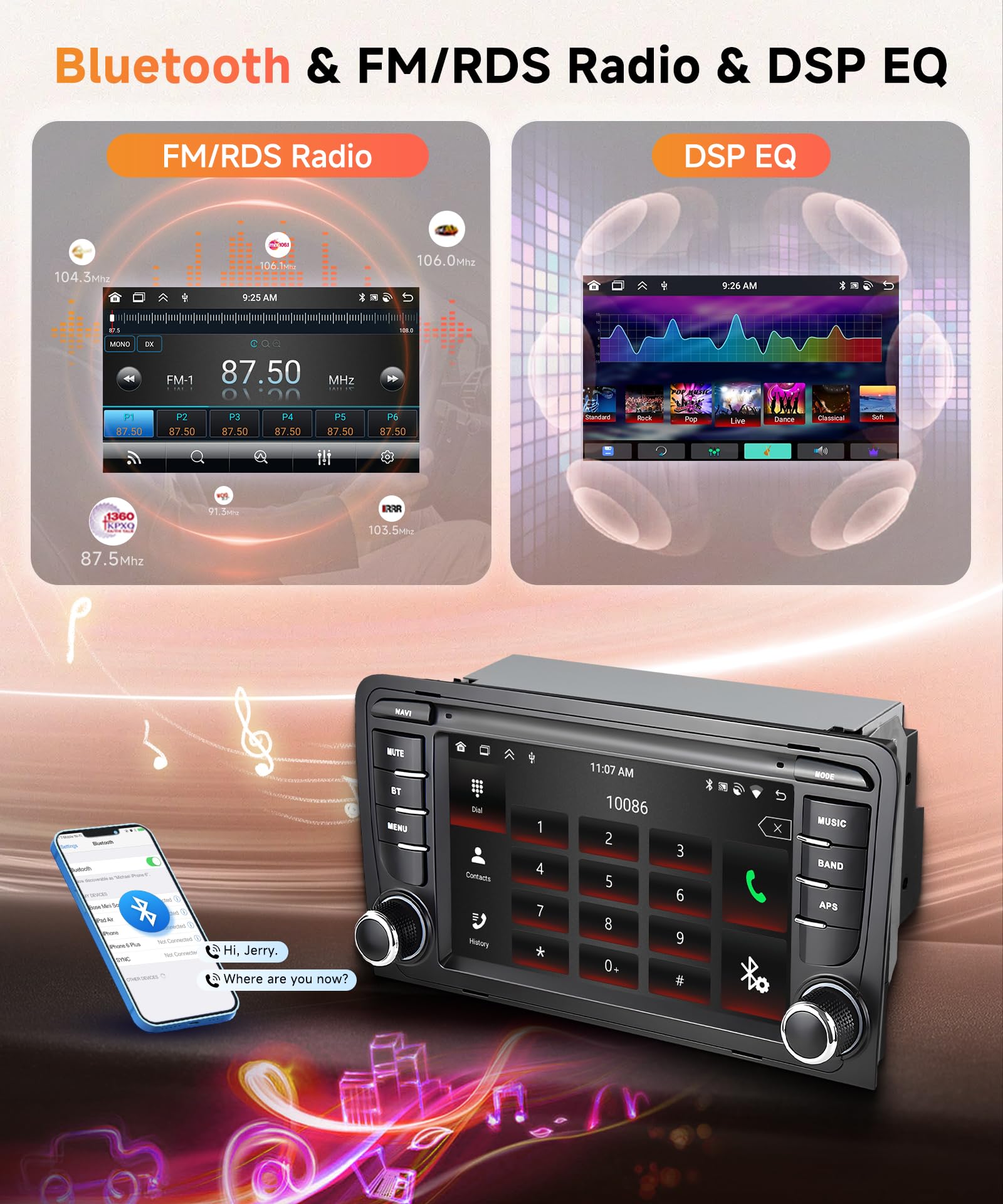 6G+128G 8 Core Wireless Carplay Android Car Radio for Audi A3 8P A3 8P1 S3 RS3 8P RS3 Sportback 7 Inch Car Radio Android Auto GPS Navi WiFi Mirror Link Bluetooth FM/RDS/DSP Rear Camera