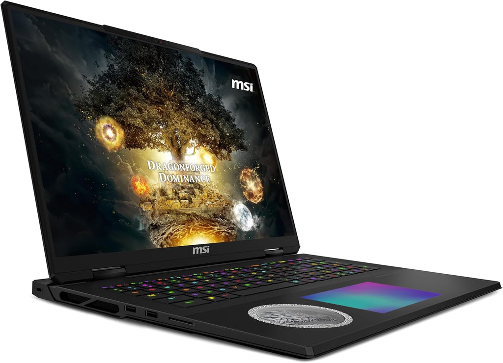 MSI Titan 18 HX Dragon Edition Norse Myth A2XWIG-227ES, 18" UHD+ 120Hz Gaming Laptop (Intel Core Ultra 9 285HX, 64Gb RAM, 2TB SSD, RTX 5080-16GB, Windows 11 Home Advanced) Spanish QWERTY Keyboard