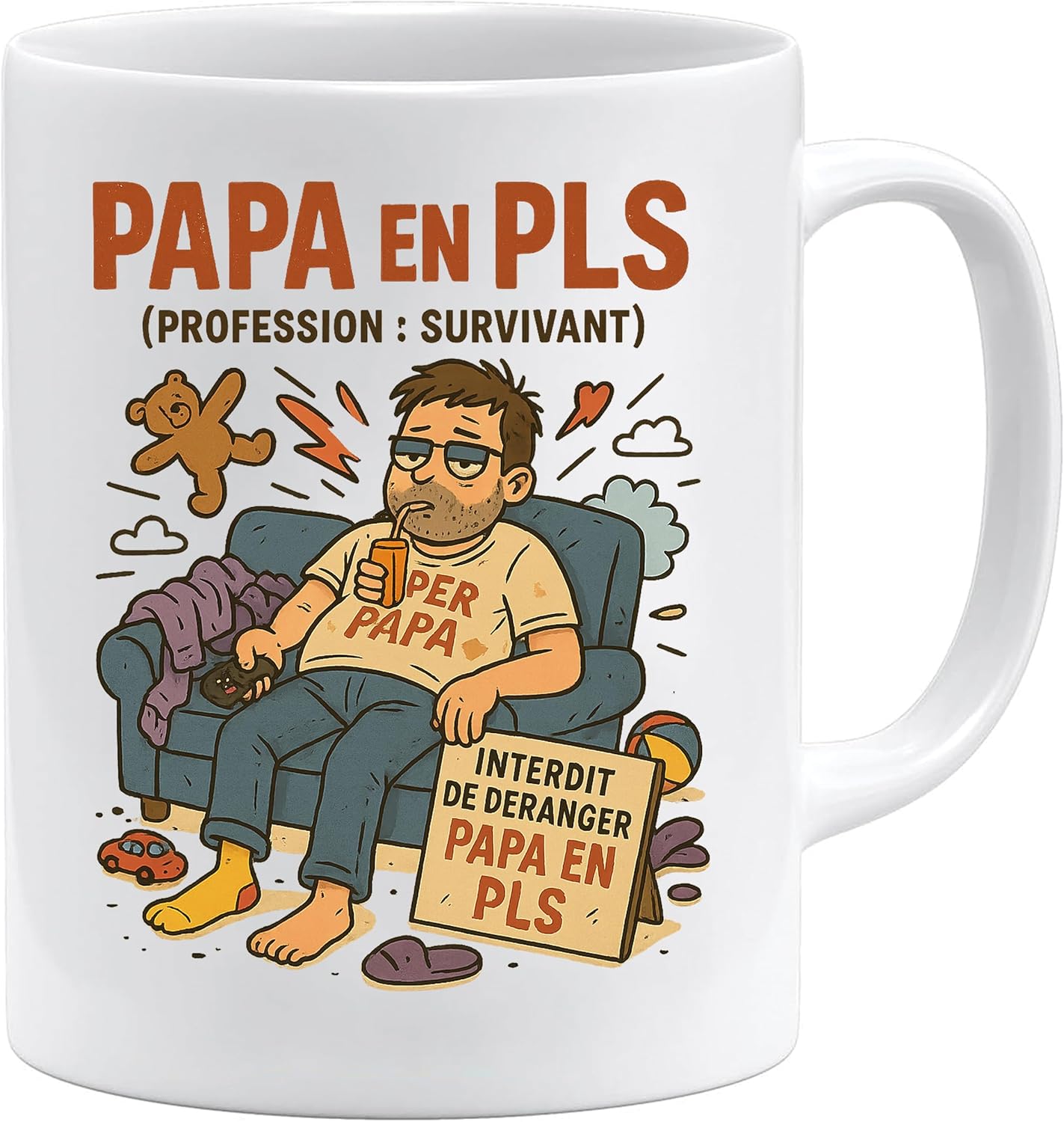 Jungle Mug | Caneca divertida para pai com texto em alemão para homens | presente para o dia do pai | caneca de café para Super Papa Couchheld | Caneca divertida para pais com humor
