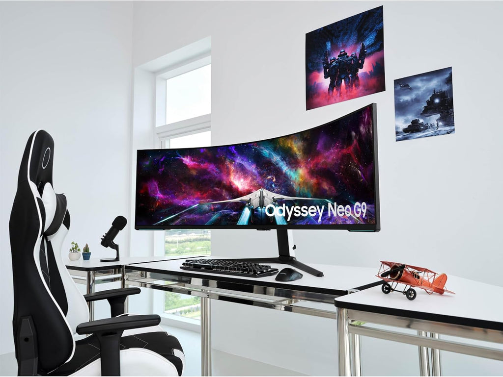 SAMSUNG 57" Odyssey Neo G9 (G95NC) Series Dual 4K UHD 1000R Curved Gaming Monitor, 240Hz, 1ms with DisplayPort 2.1, Quantum Mini-LED, DisplayHDR 1000, AMD FreeSync Premium Pro, LS57CG952NNXZA