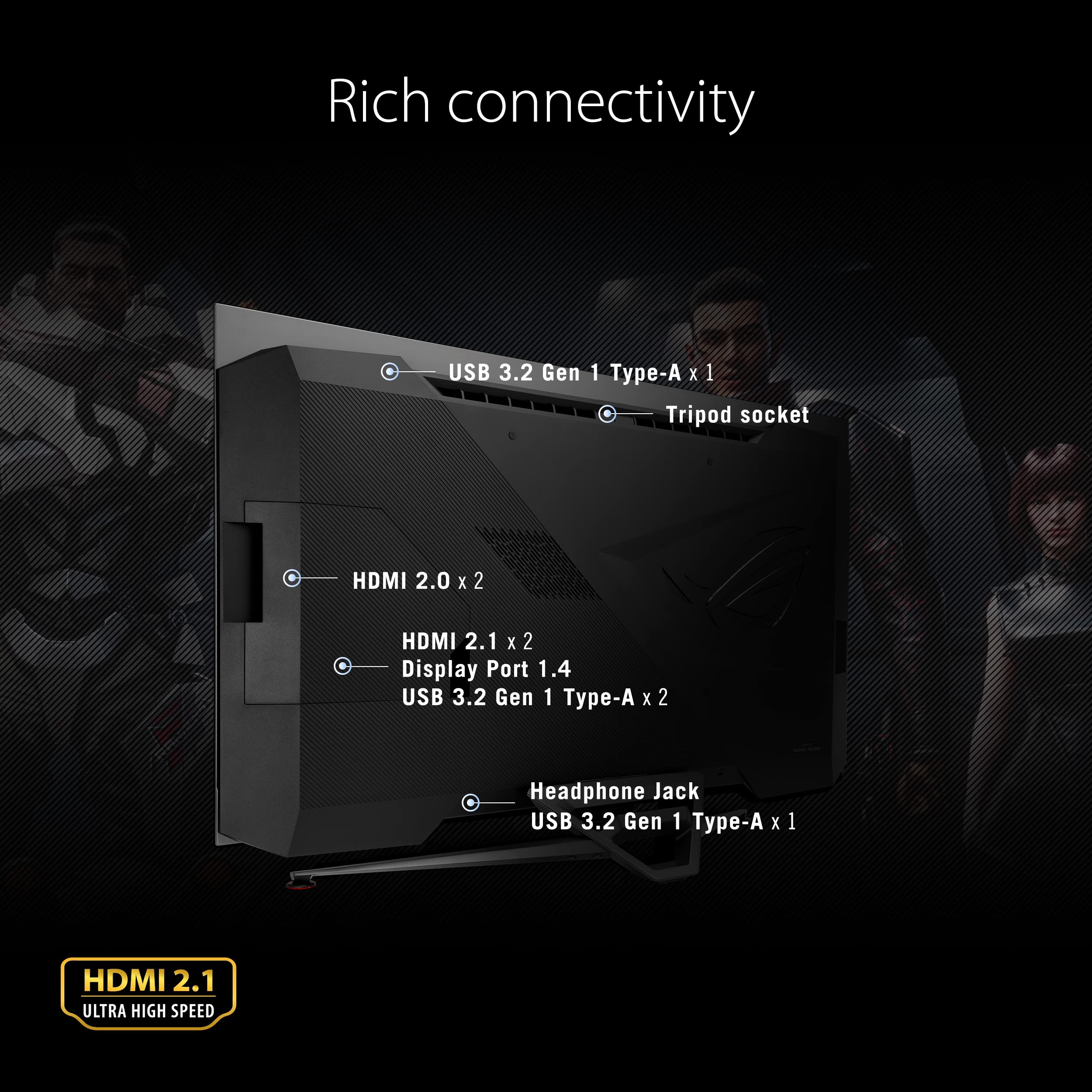 ASUS ROG Strix XG49VQ, Curved Ultra-Wide Gaming Monitor (3840 X 1080P, 144 Hz, USB 3.0 Freesync 2 HDR, Displayhdr 400, 125% sRGB, Dci-P3. 90%, Shadow Boost), 49", Black