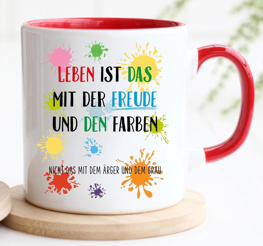 Jungle Mug Caneca com ditado, a vida é a alegria, presente, amigo, namorada, caneca grande, presentes para avó, presente preguiçoso, caneca divertida