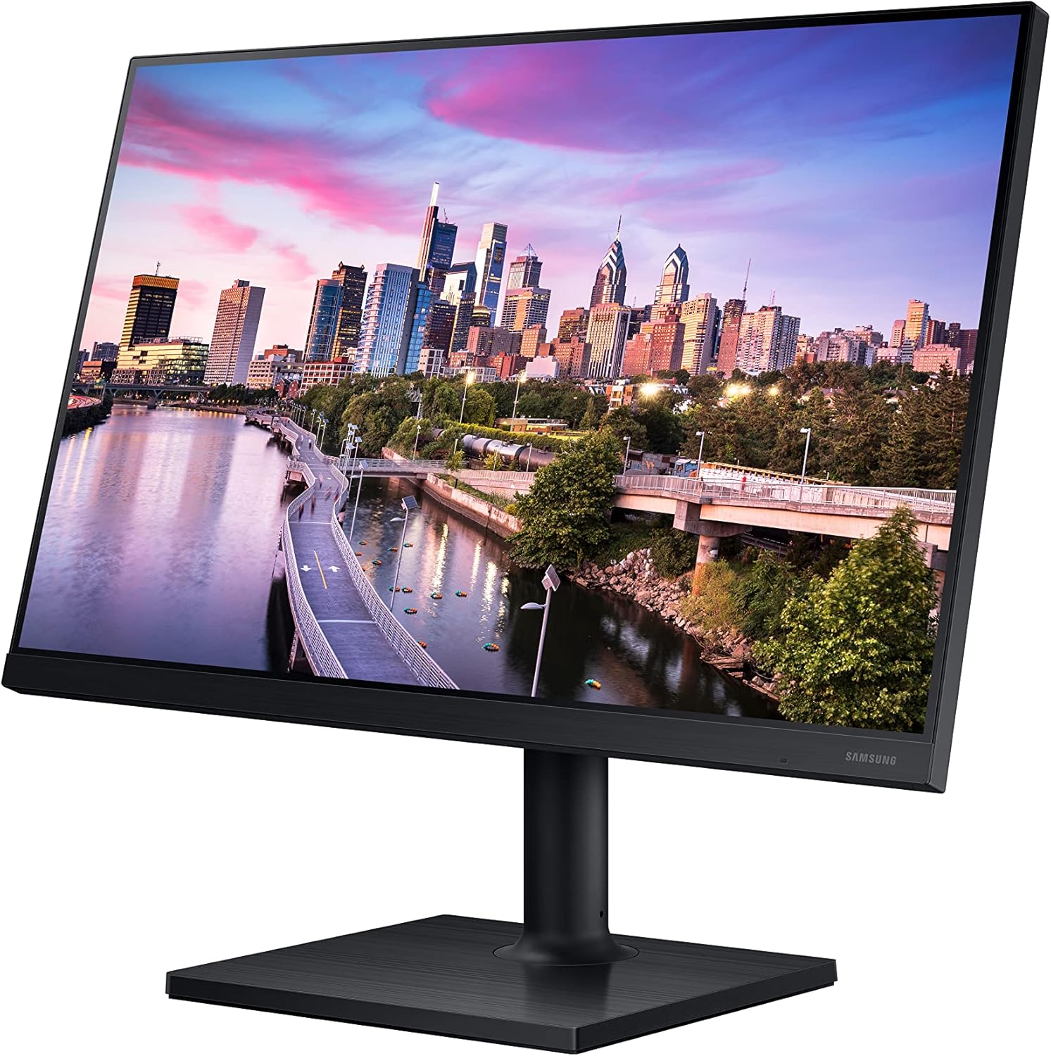 SAMSUNG FT45 Series 24-Inch WUXGA 1920 x 1200 Computer Monitor, 75Hz, IPS Panel, HDMI, DisplayPort, DVI, USB Hub, Built-in Speakers, Height Adjustable Stand, 3 Yr WRNTY (LF24T454GYNXZA),Black