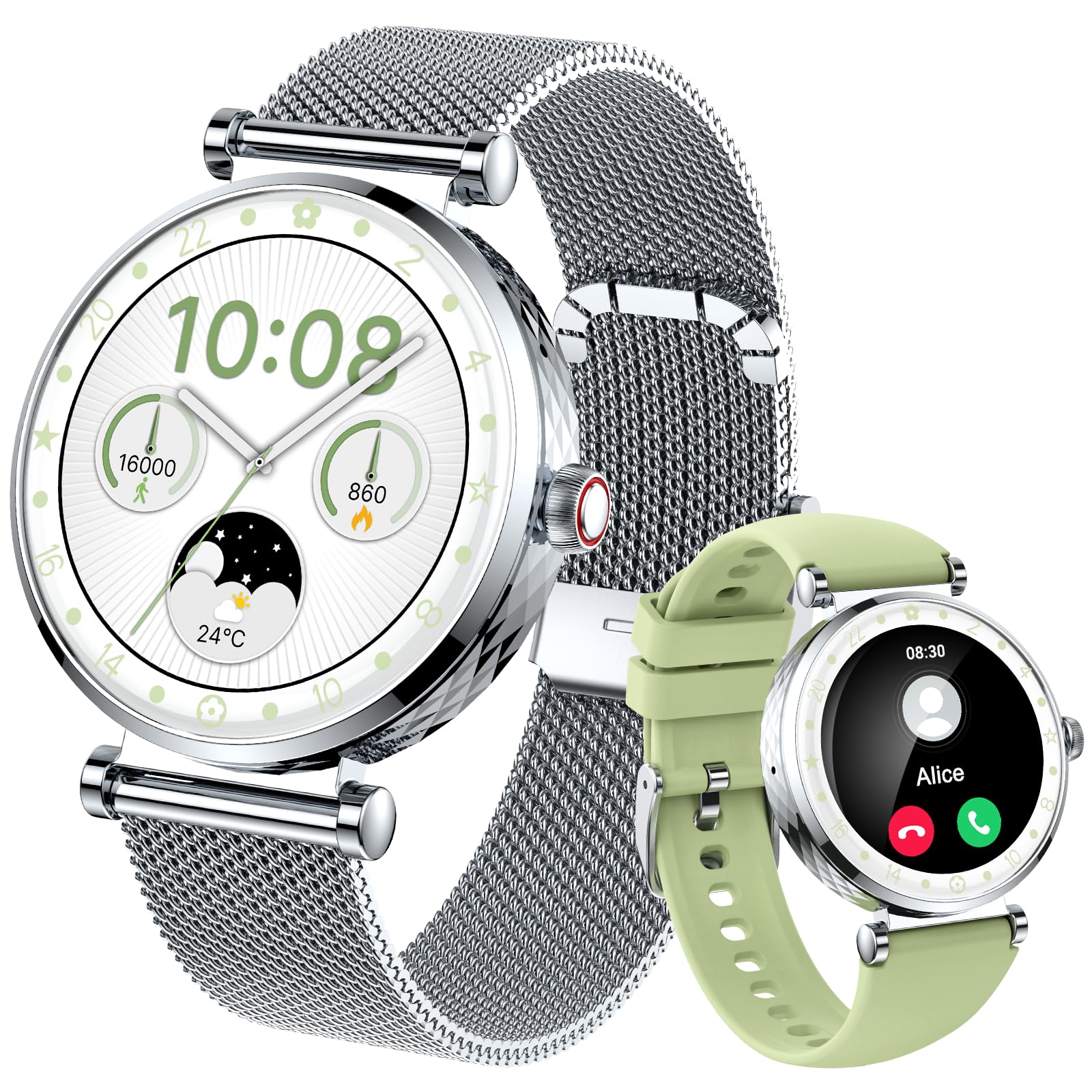 Smart Watch Women, 2025 New Smartwatch Woman with Calls, Smart Watch Menstrual Cycle/Sleep Monitor/SpO2/Pedometer/110+ Sports Modes, IP68 Waterproof Sports Watch for Android iOS