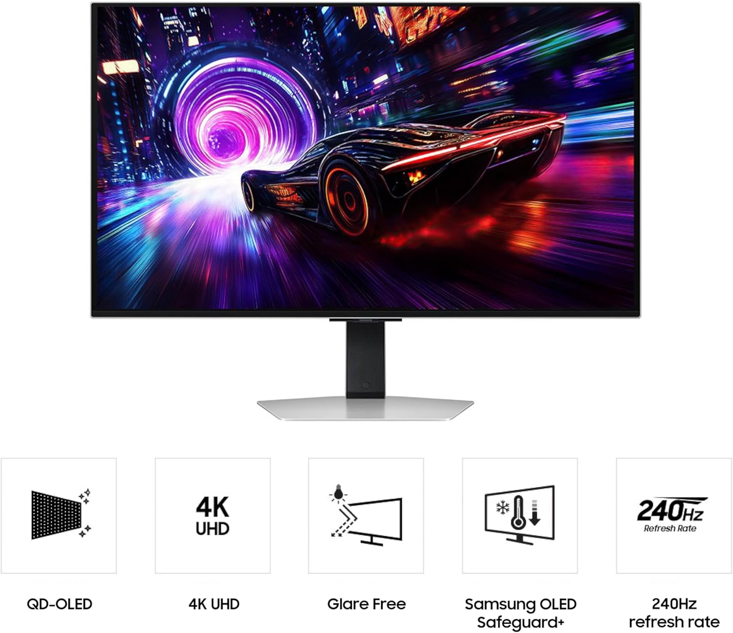 SAMSUNG 32” Odyssey QD-OLED G8 (G81SF), 4K, 240Hz, Gaming Monitor, 0.03ms Response Time, DisplayHDR True Black 400, AMD FreeSync™ Premium Pro, G-Sync Compatibile, 3 Yr Warranty, LS32FG810SNXZA, 2025