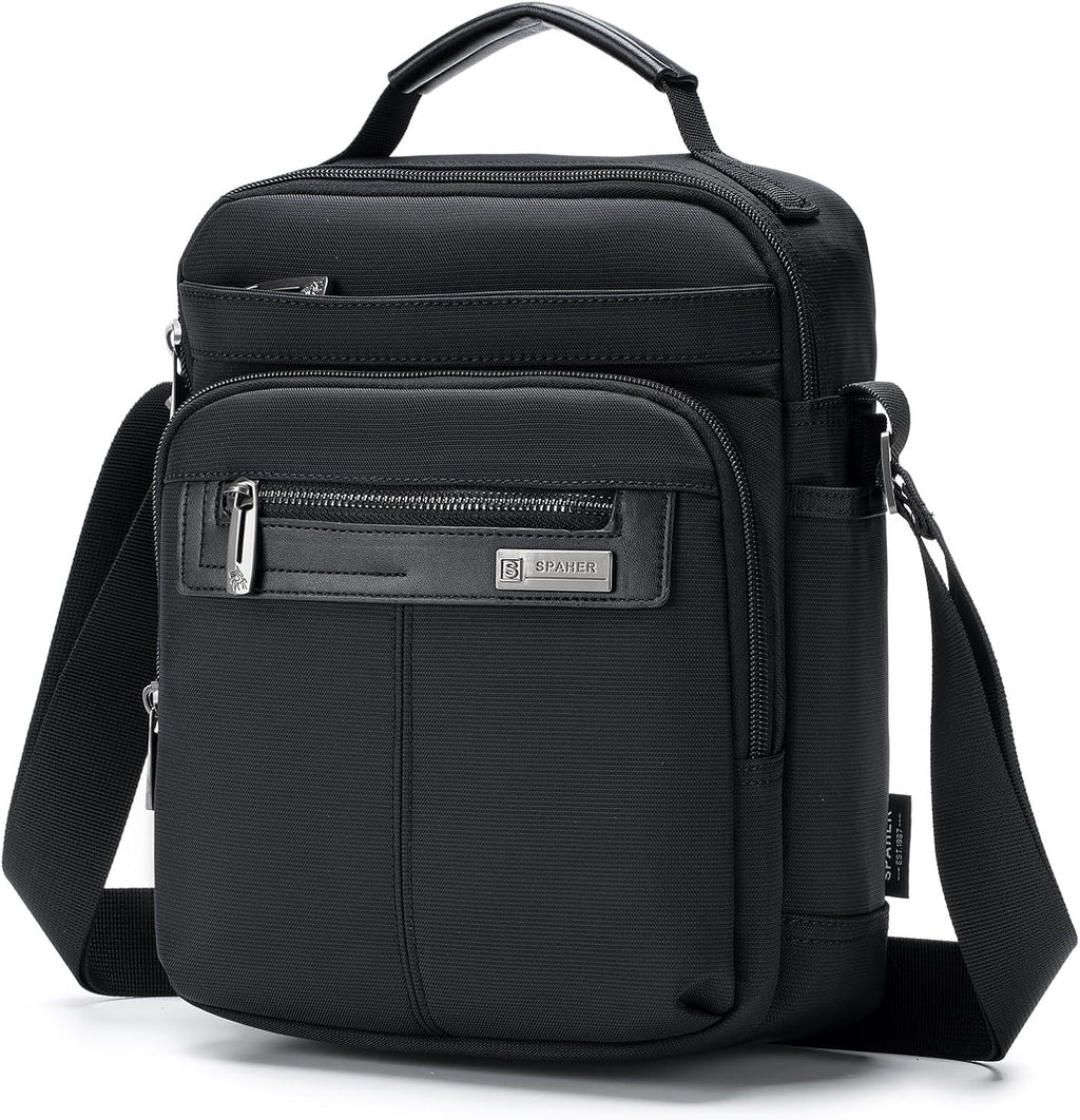SPAHER - Mala para homem, mala de mão, tiracolo, bolsa de ombro, para homem, bolsa de peito, bolsa de ombro, Ipad mensageiro, bolsa de negócios, porta-talheres crossbody presente