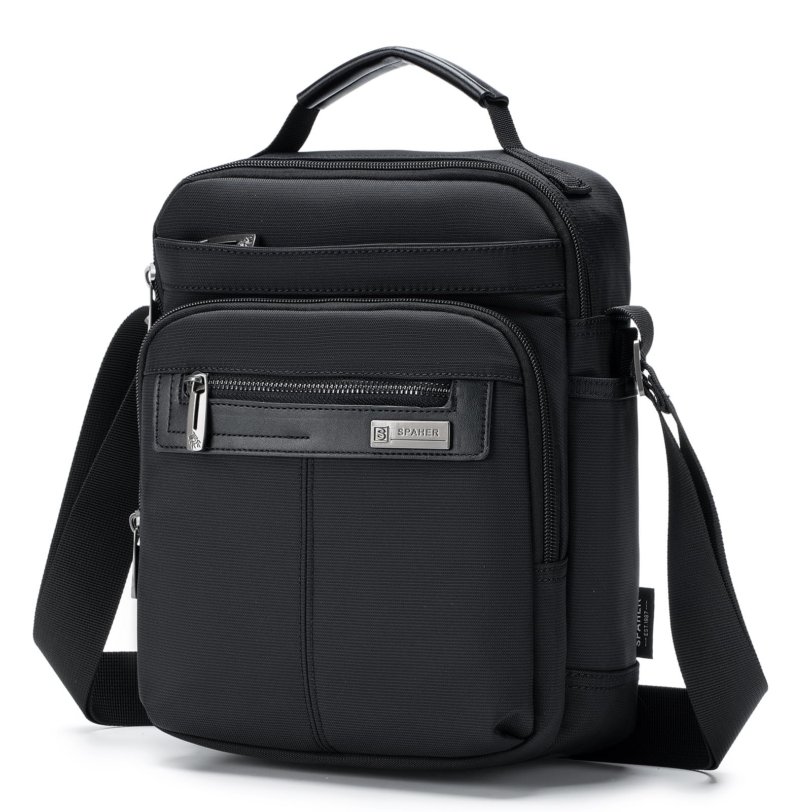 SPAHER - Mala para homem, mala de mão, tiracolo, bolsa de ombro, para homem, bolsa de peito, bolsa de ombro, Ipad mensageiro, bolsa de negócios, porta-talheres crossbody presente