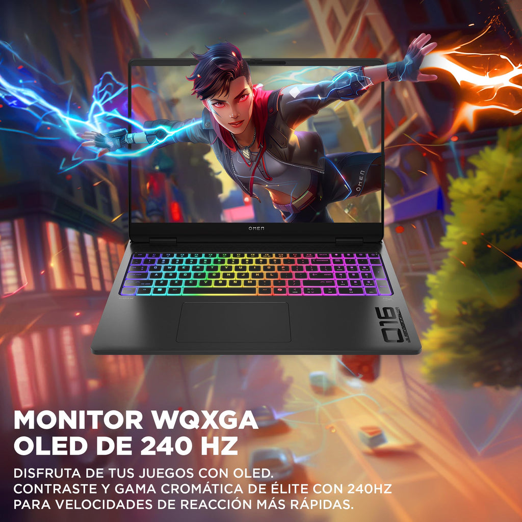 HP OMEN MAX – Gaming Laptop 16" OLED 240Hz (Ultra 9-275HX, 64GB RAM, 1TB, NVIDIA GeForce RTX 5090 24GB, WiFi 7, Windows 11) Black – Spanish QWERTY Keyboard