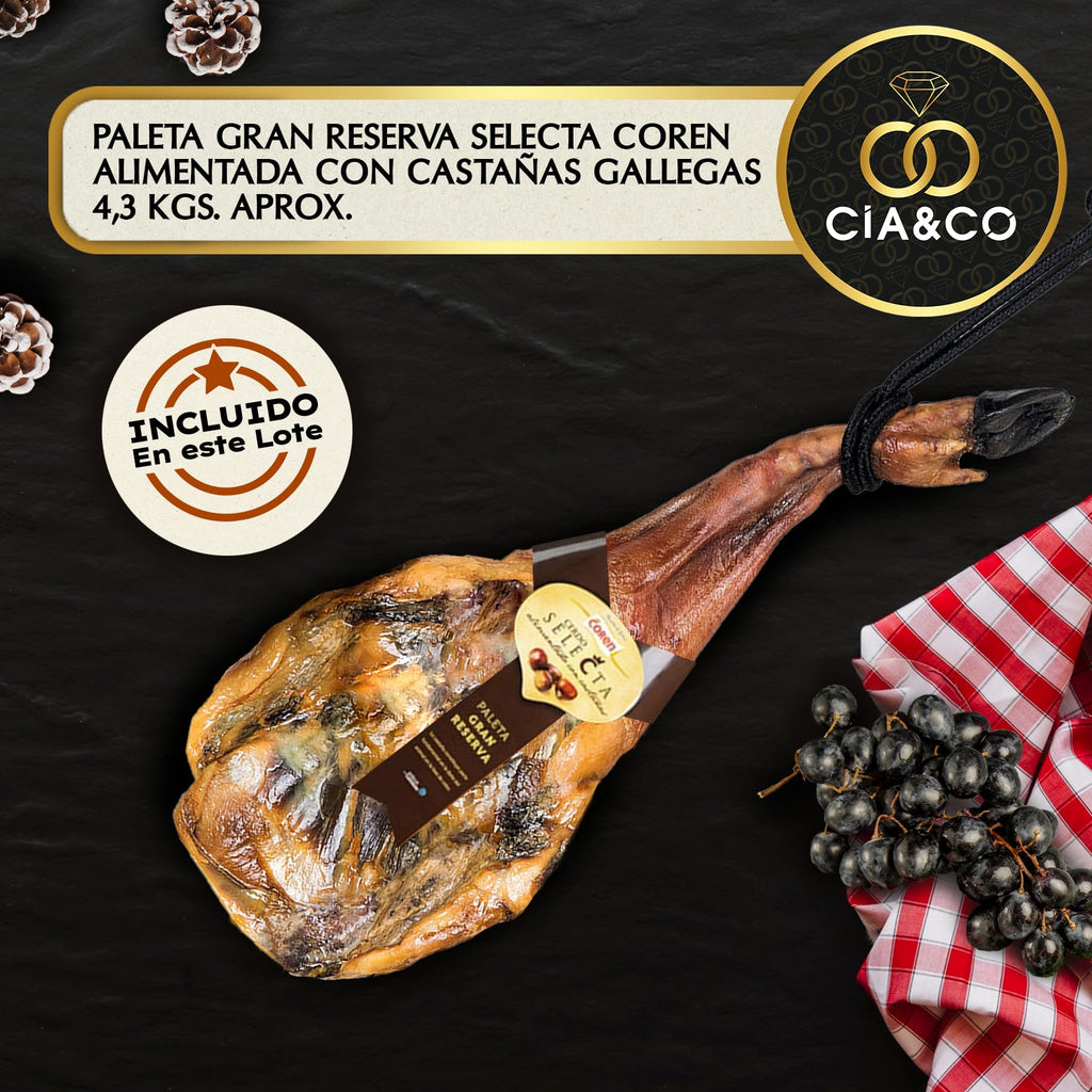 Christmas Basket with Gourmet Ham 2025 (Lot 400) · With Serrana Palette, Red Wines, Selected Iberian Wines and Cured Cheese · Includes Customizable Card · Ideal Corporate, Family or Personal Gift