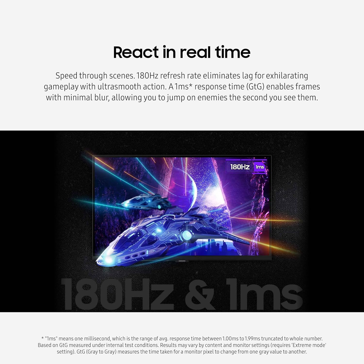 SAMSUNG 32-Inch Odyssey G50D Series QHD Fast IPS G-Sync Compatible Gaming Monitor, 1ms, VESA DisplayHDR 400, 180Hz, AMD FreeSync, Adjustable Stand, Eye Saver Mode, LS32DG502ENXZA, 2024