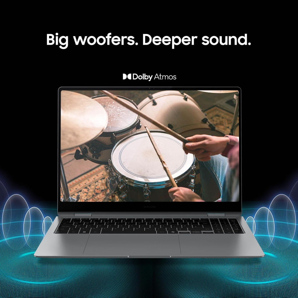 Samsung 16” Galaxy Book5 Pro 360 Copilot+ PC, AI Computer, Intel Core 7 Ultra Processor, 3K AMOLED (2880x1800) Touchscreen, S Pen,120Hz, Dolby Atmos, Student Laptop, Lightweight, All-Day Battery Life