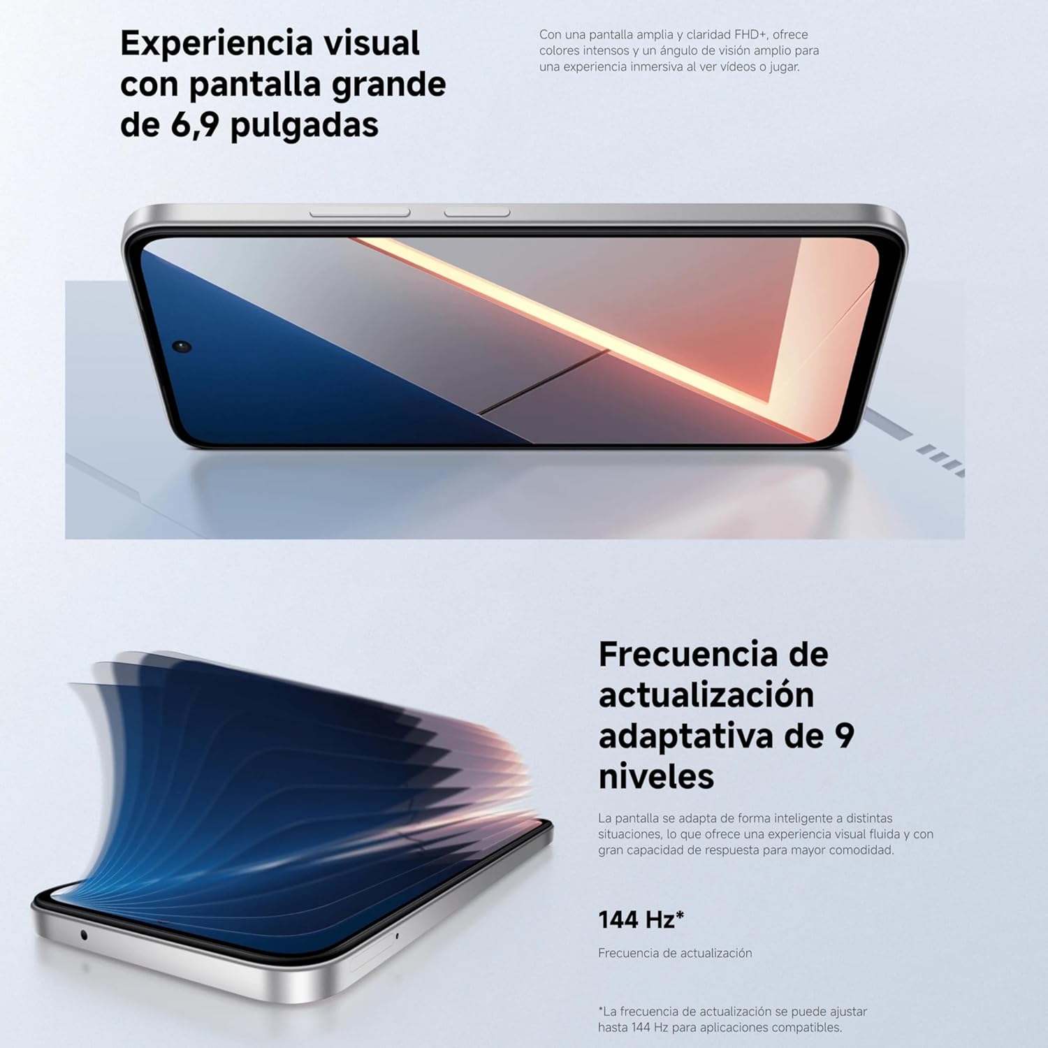 XIAOMI POCO M7 - Smartphone de 8+256GB, Cámara Dual de 50MP con AI, Pantalla inmersiva de 6,9” FHD+, Snapdragon 685, Carga rápida de 33W y Reversible de 18W, Cargador no Incluido, Plata (Versión ES)