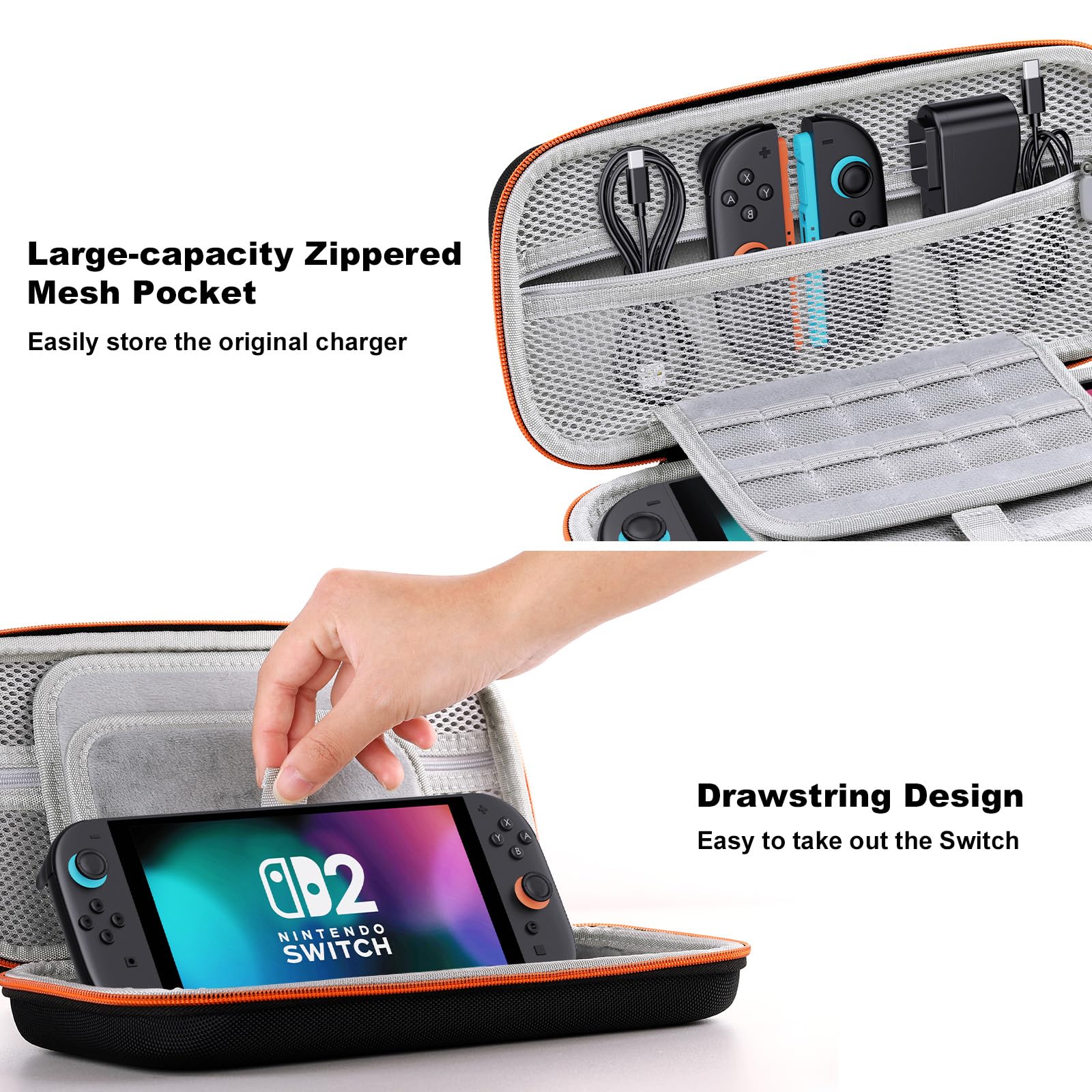 Lmcpa Funda para Consola Nintendo Switch 2 2025, Bolsa de Viaje con 20 Cartuchos de Juego, Estuche Rígido Portátil Protector para Consola 2025 Nintendo Switch 2 Accesorios,